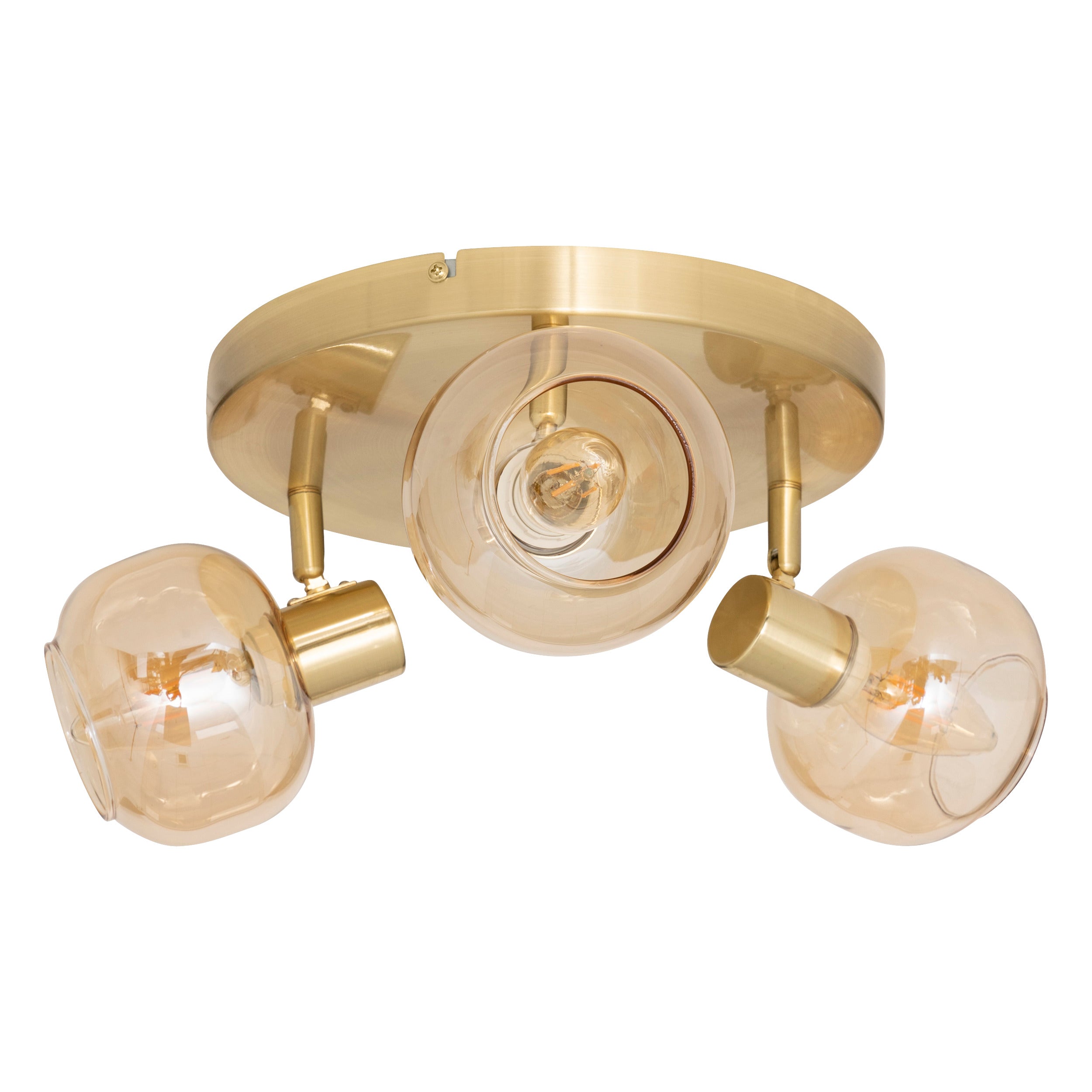 Atmosphera Pilia Plafondlamp - Ø25xH16cm - Goud/Amber