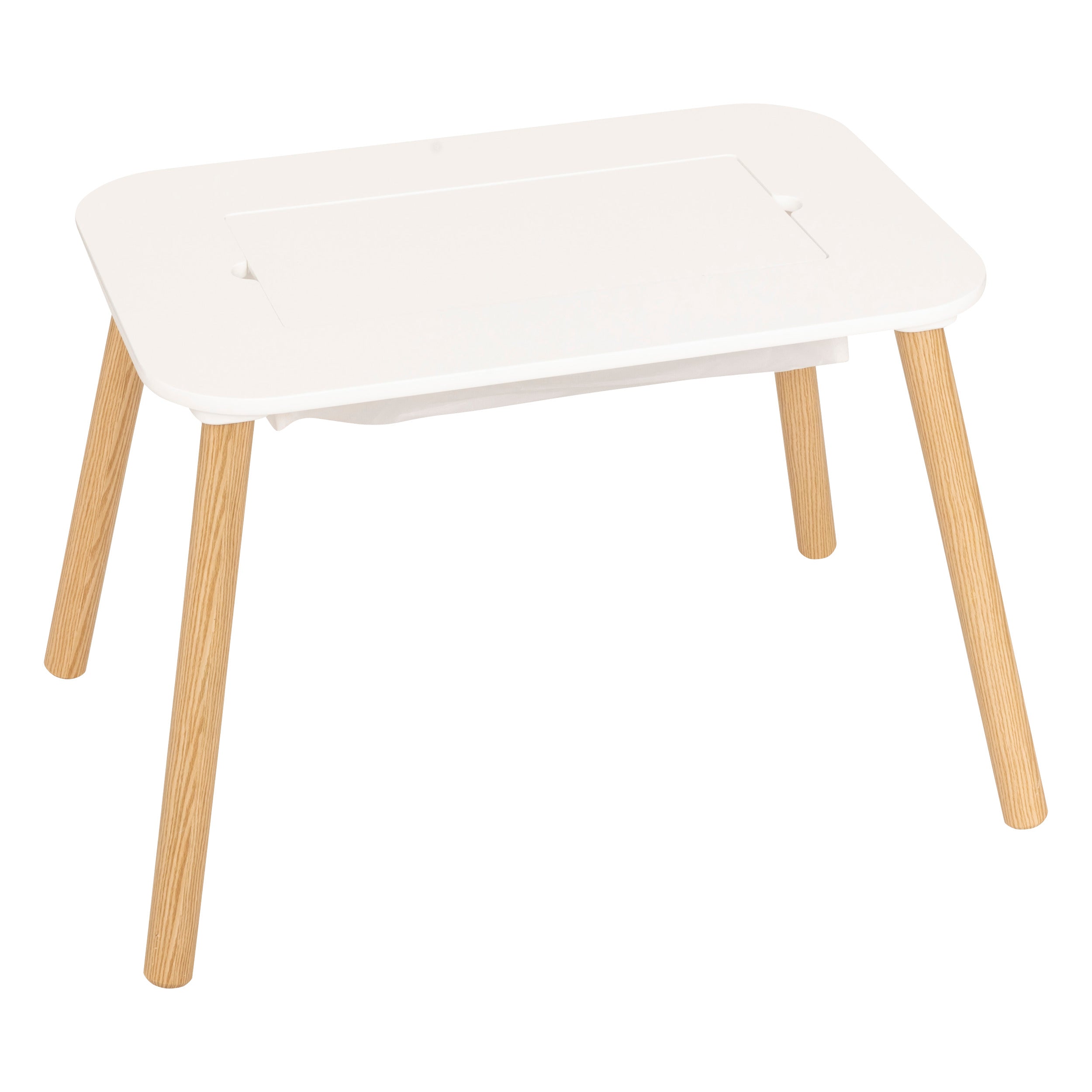 Atmosphera Kids Tekentafel/Kindertafel Buldy omkeerbaar tafelblad om LEGO op te bouwen - 69x47x43cm - Wit