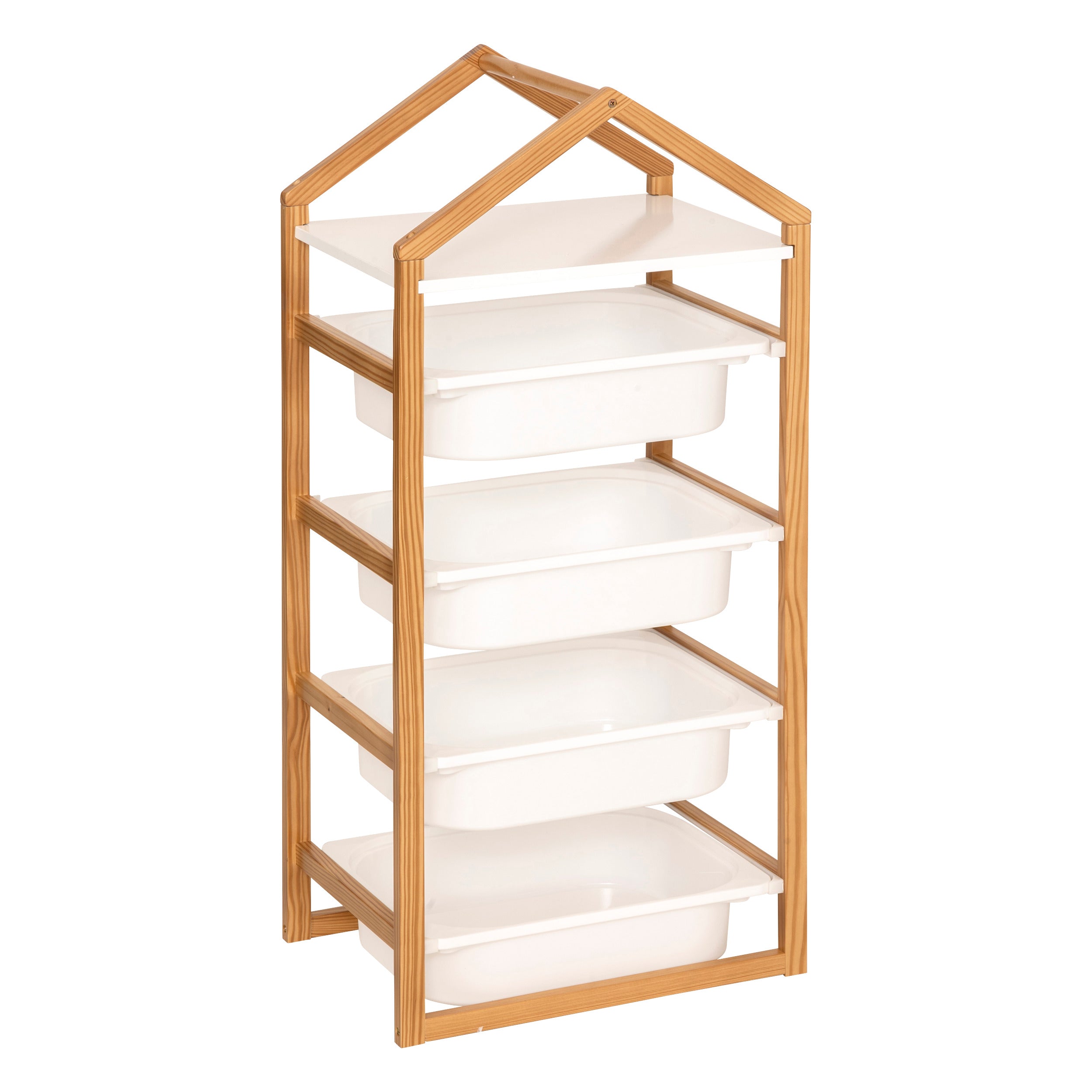 Atmosphera Kids Opbergmeubel met 4 bakken - 43x30x95cm - Wit