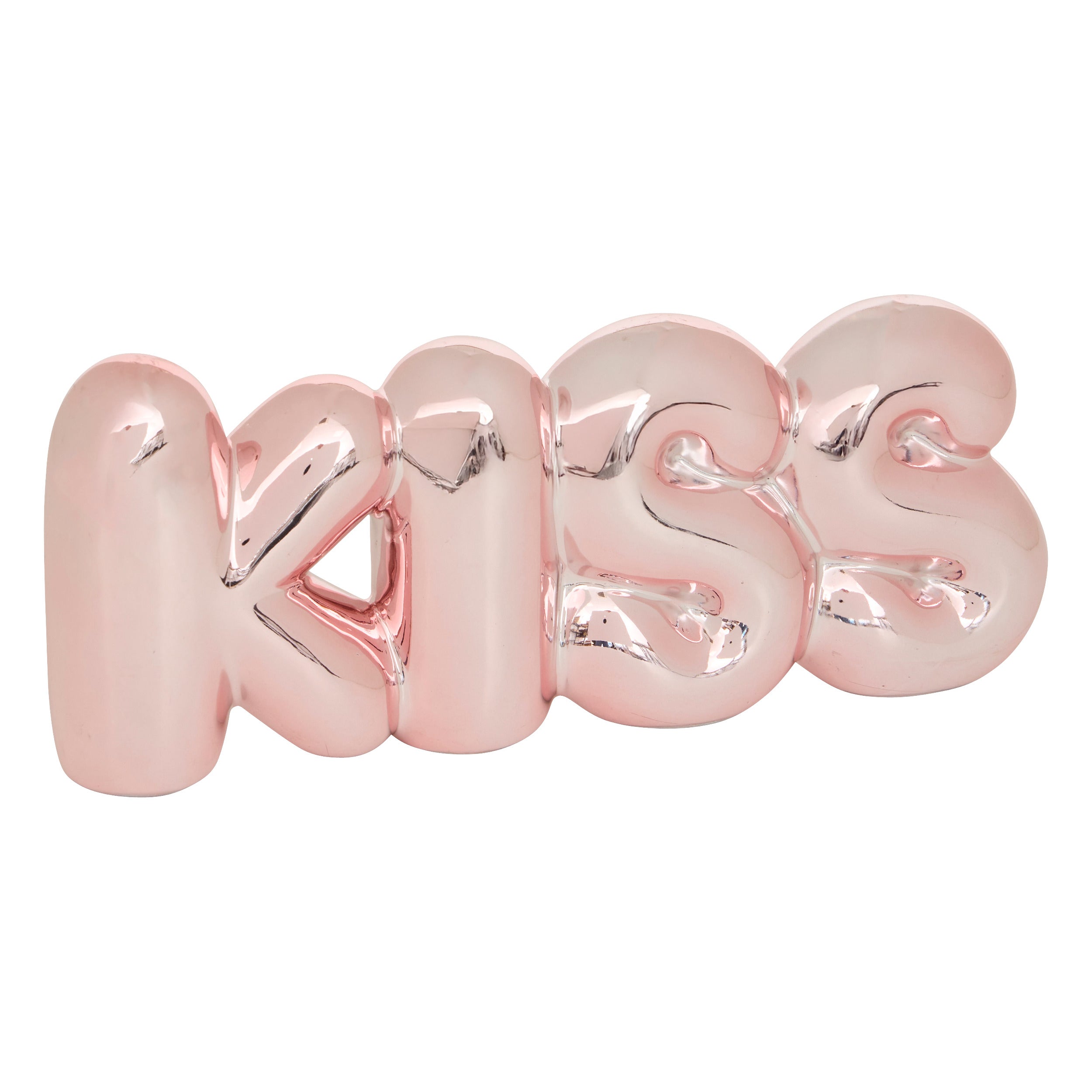 Atmosphera Beeldje Chéri Kiss - Dolomiet - 22x4xH9cm - Lichtroze