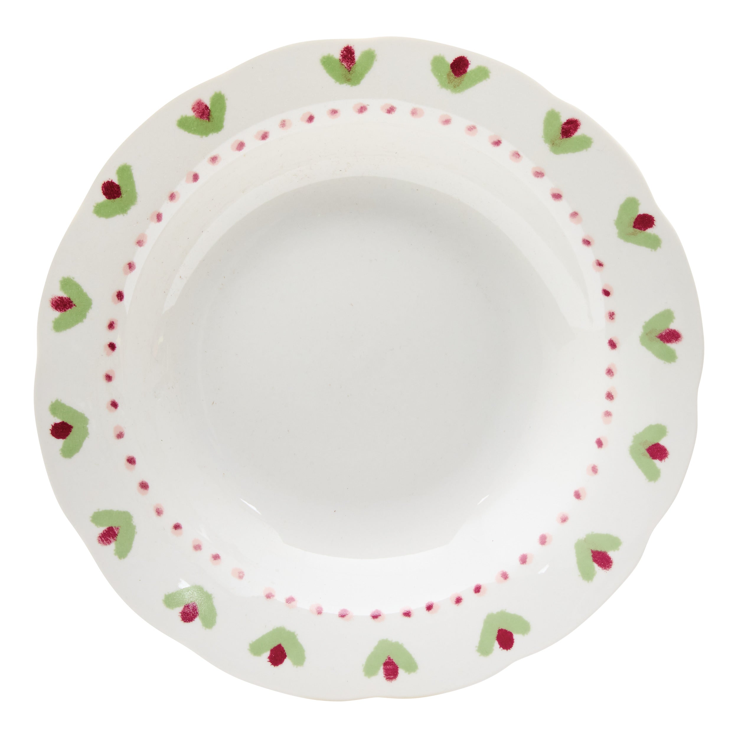 Secret de Gourmet Fleur de Rose Diep bord Ø23cm - Set van 6 stuks - Wit/Groen