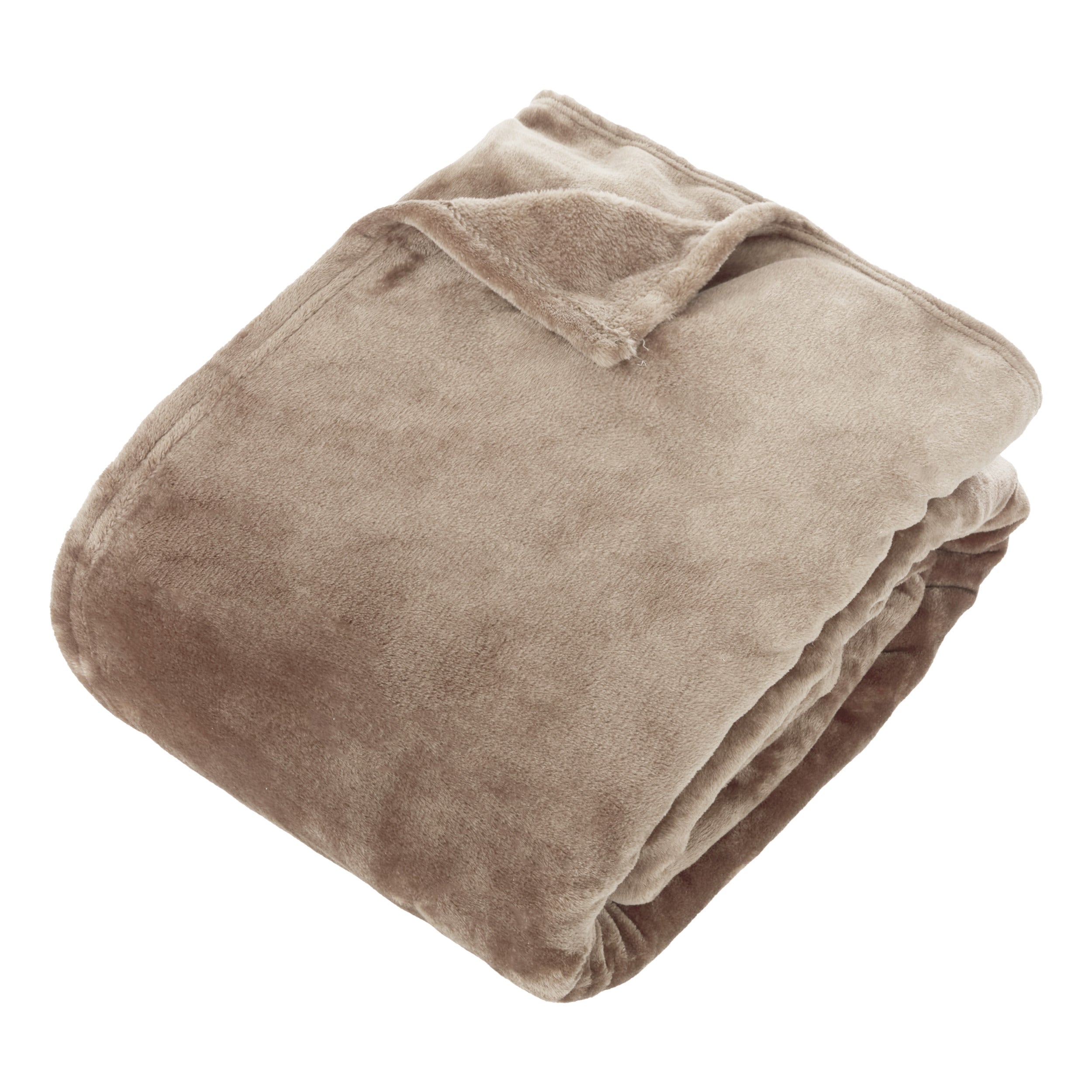 Atmosphera Plaid effen deken - 240x260cm - Beige