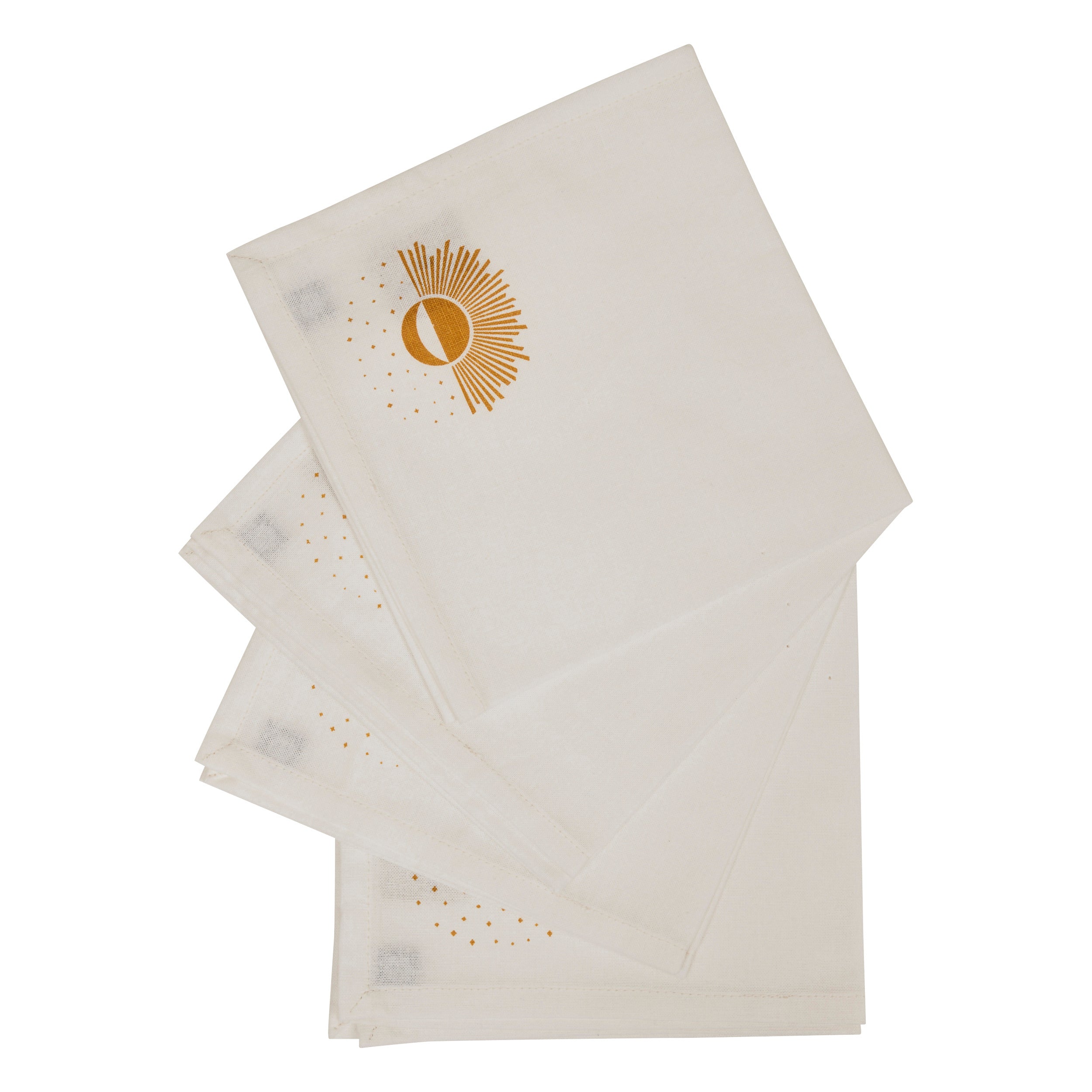 Atmosphera Servetten Solaris 40x40cm - Set van 4 stuks - Katoen - Wit