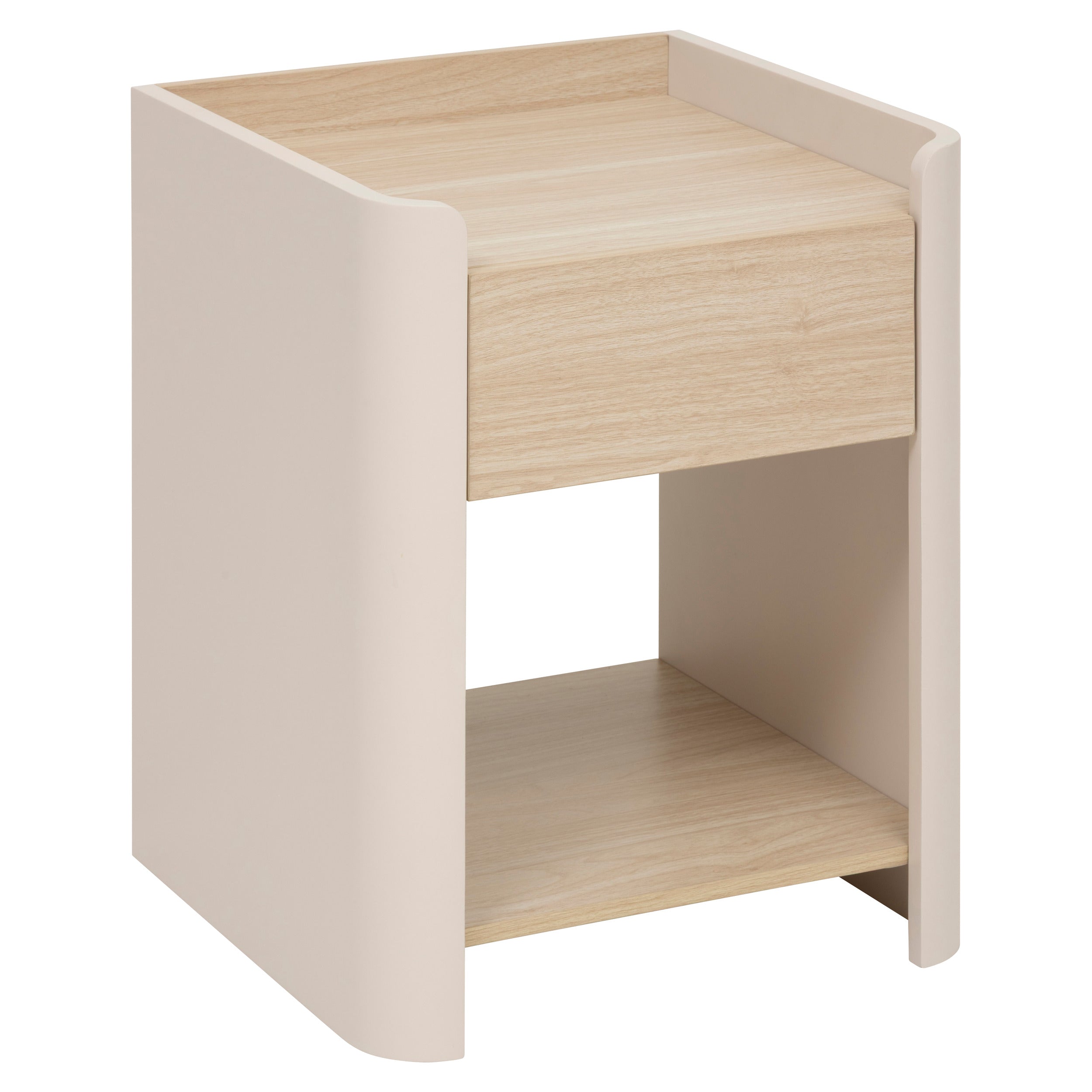 5Five Roundy Nachttafel - Bijzettafel - 40x40x50cm - Beige