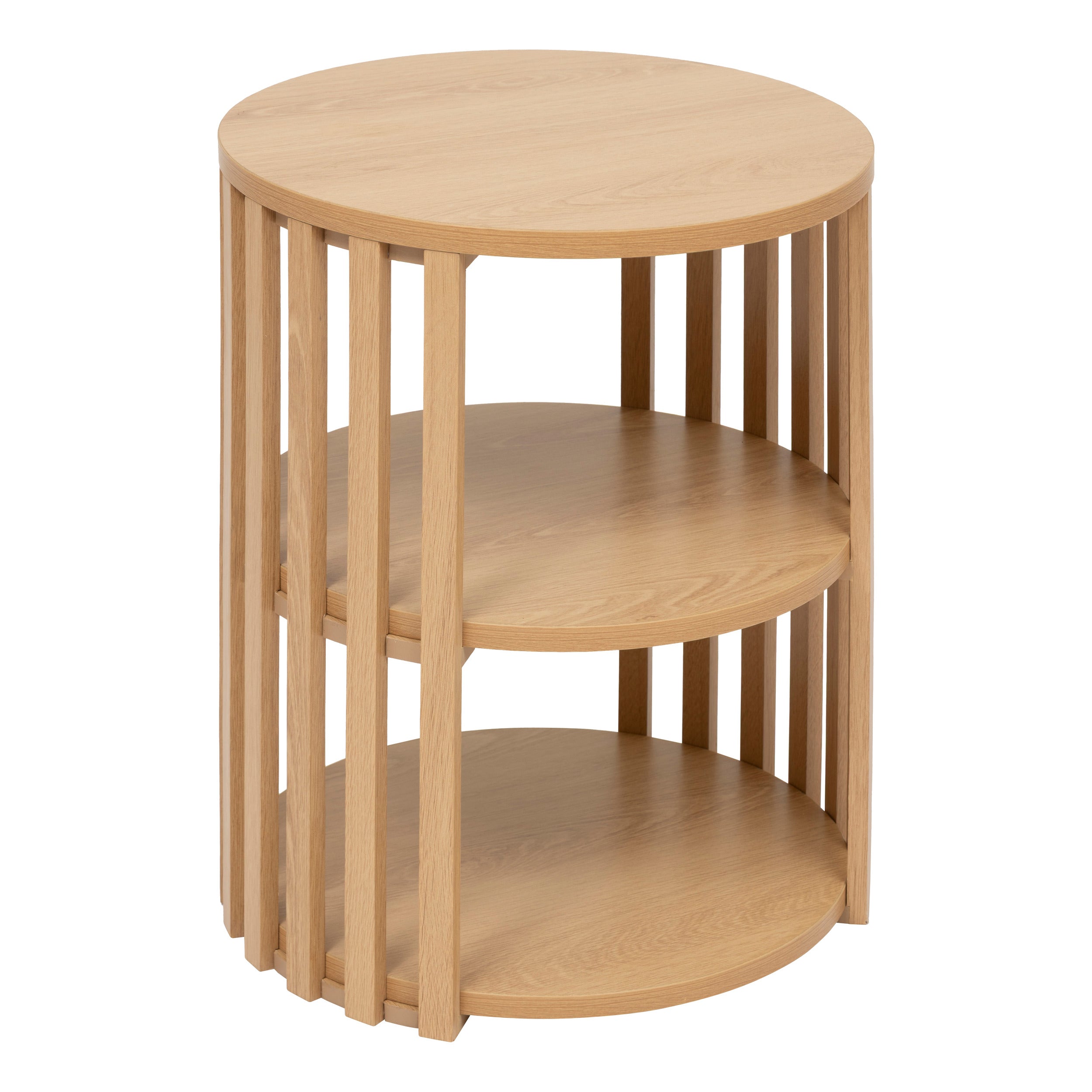 5Five Slat Bijzettafel - Ø40xH48cm - Bruin
