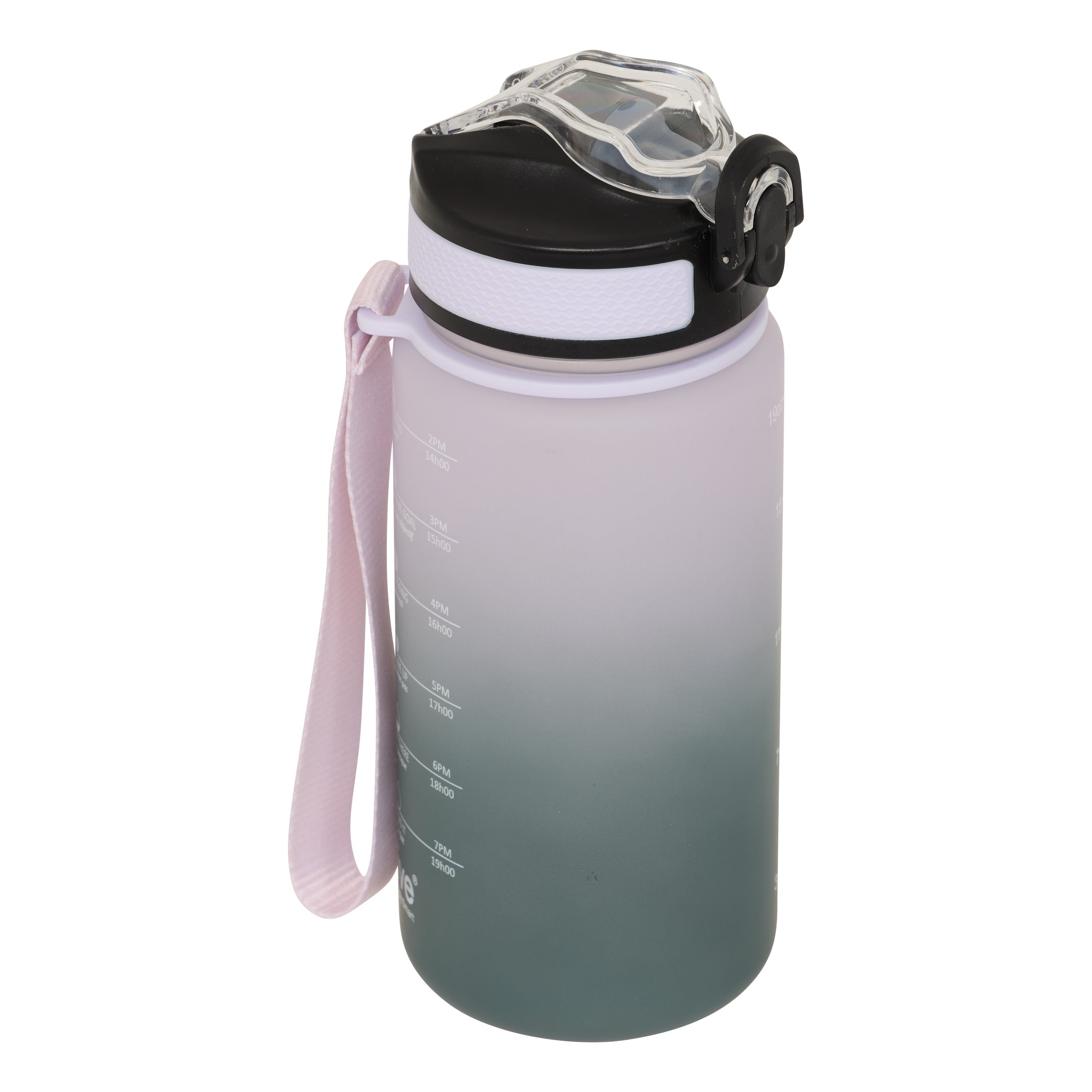 5Five Drinkfles/Sportfles met rietje - 600ml - SMART-dop - Grijs/Groen
