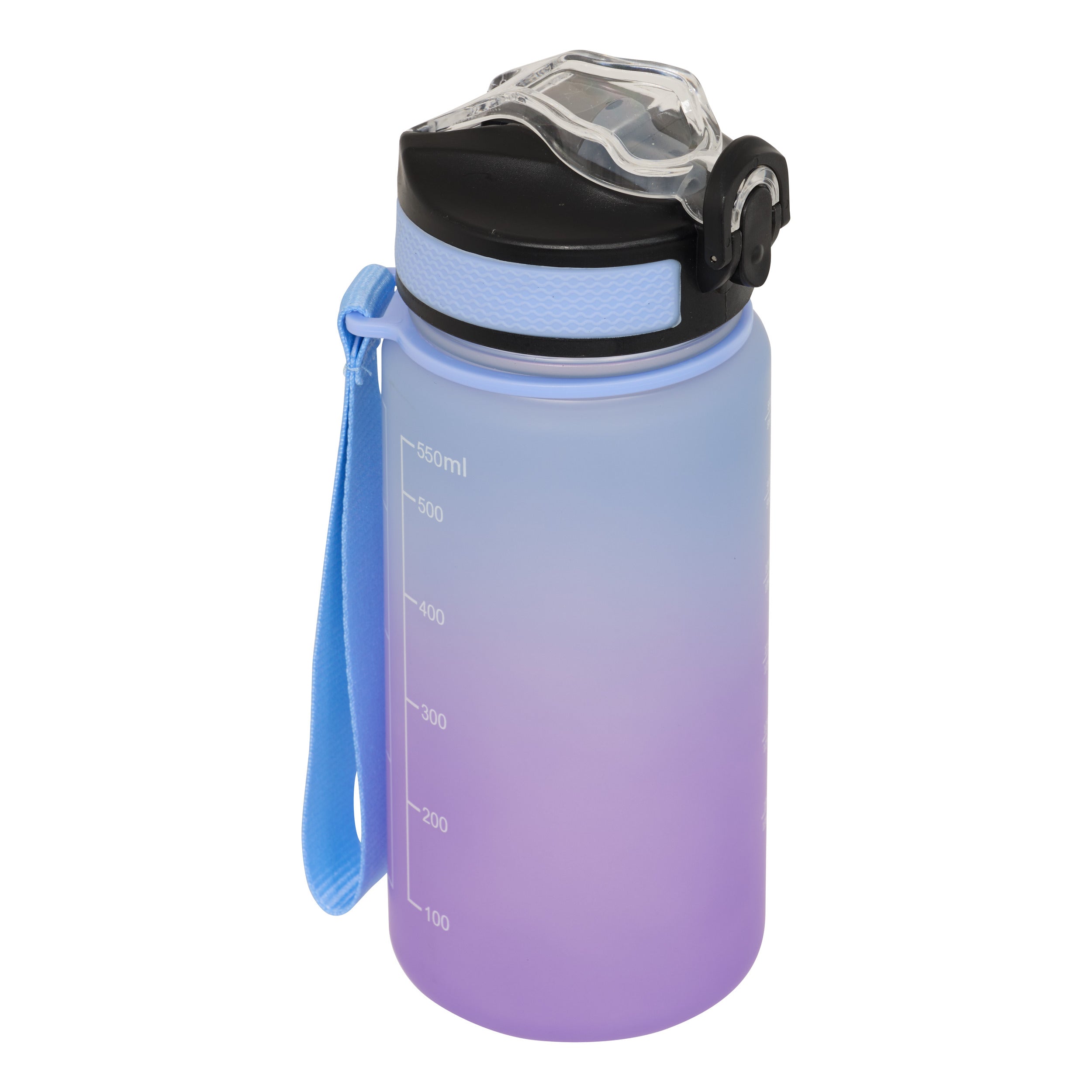 5Five Drinkfles/Sportfles met rietje - 600ml - SMART-dop - Blauw/Paars