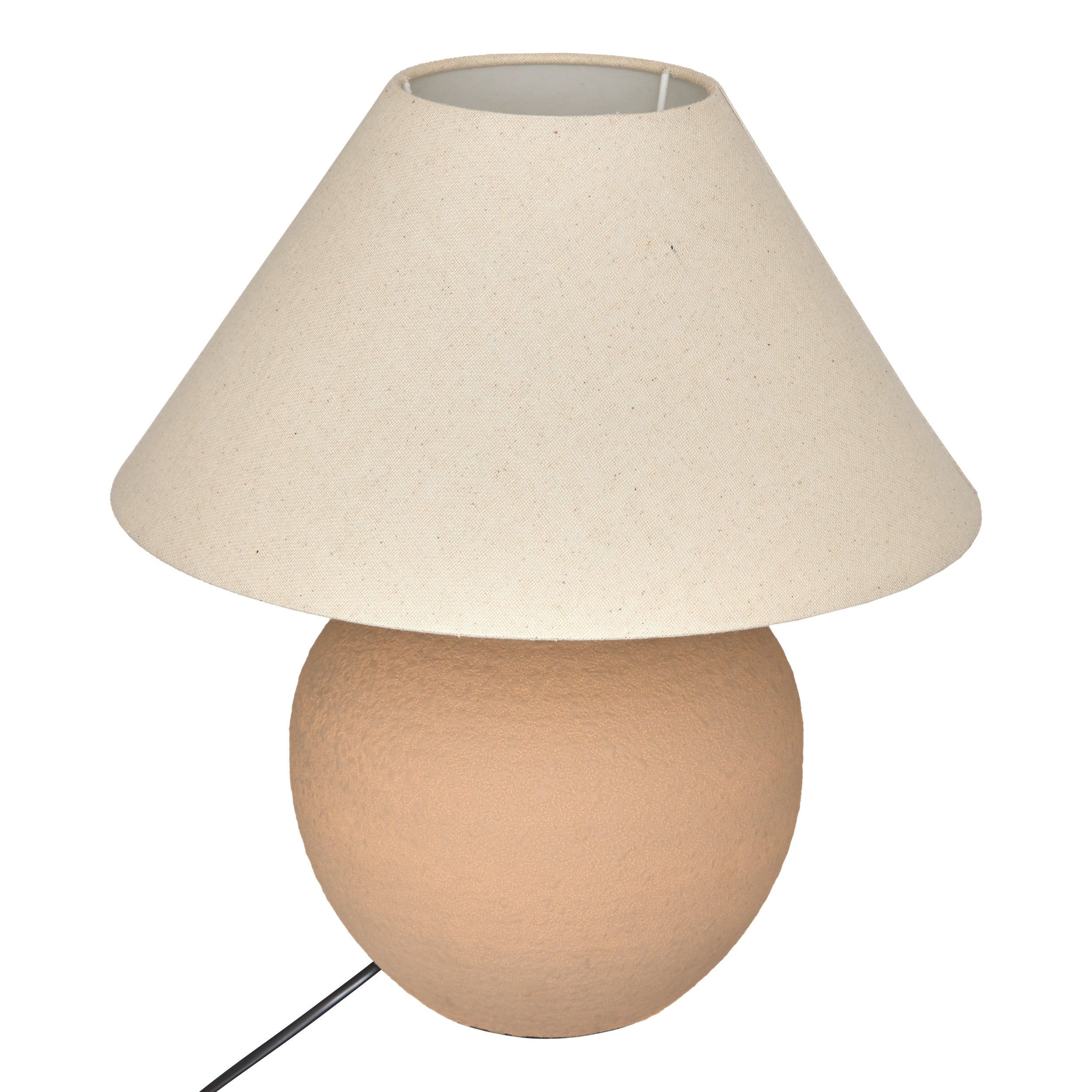 Atmosphera Lito Lampe de Table/Lampe Champignon - Ø20xH25cm - Noir