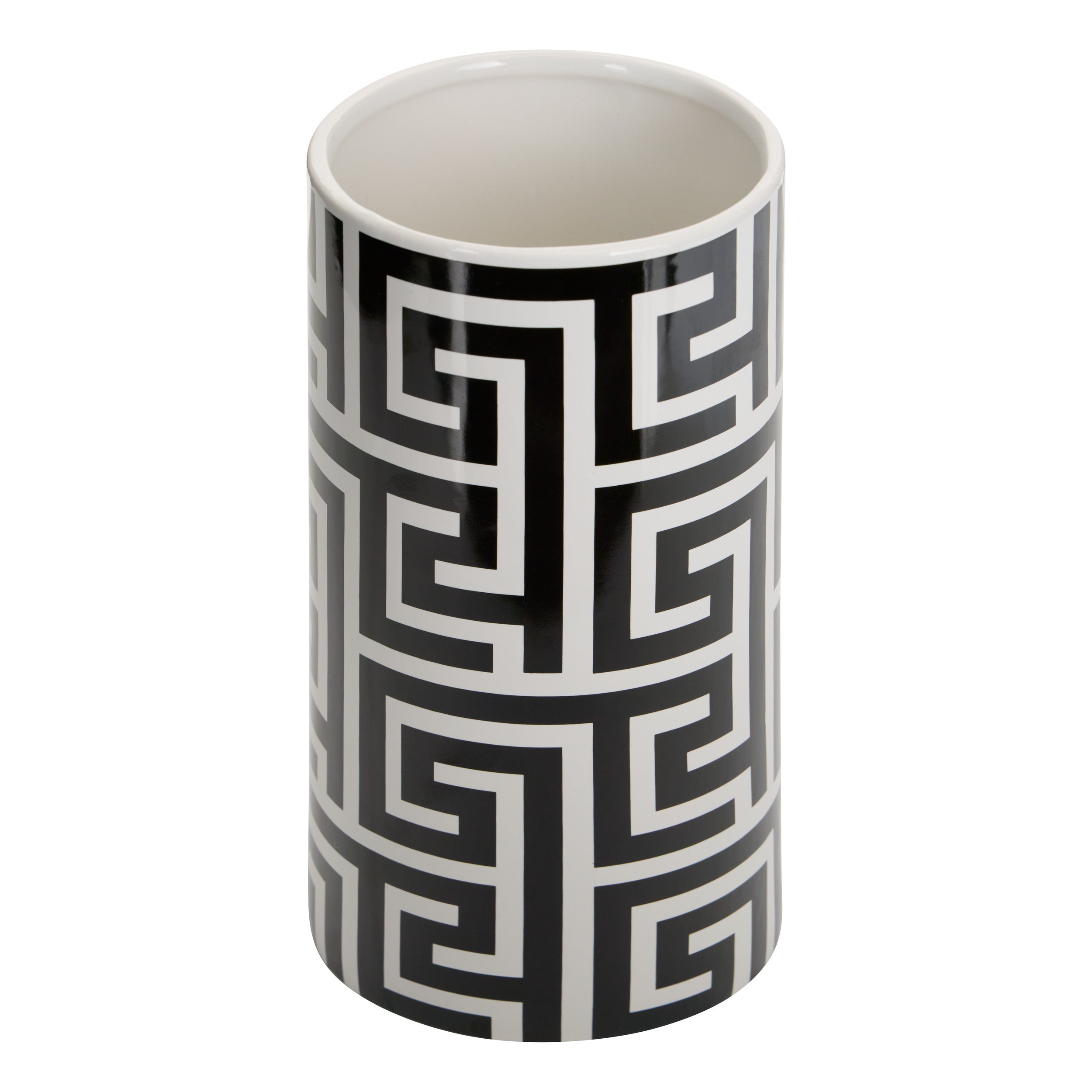 Atmosphera Poolside Vase en Céramique à Carreaux - Ø11xH14cm - Lilas