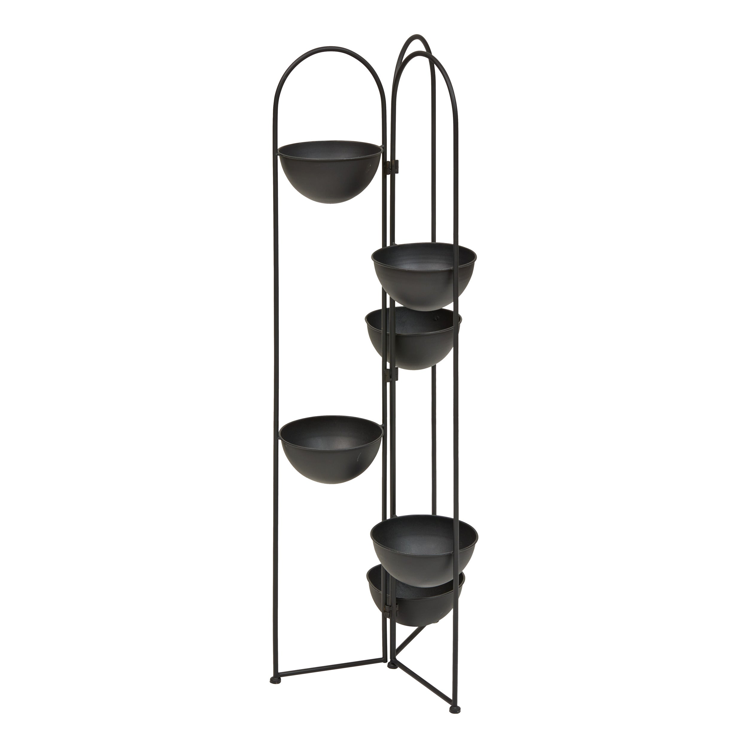 Atmosphera The Palm Resort Plantenstandaard IJzer - 42x38xH124cm - 6 potten - Zwart
