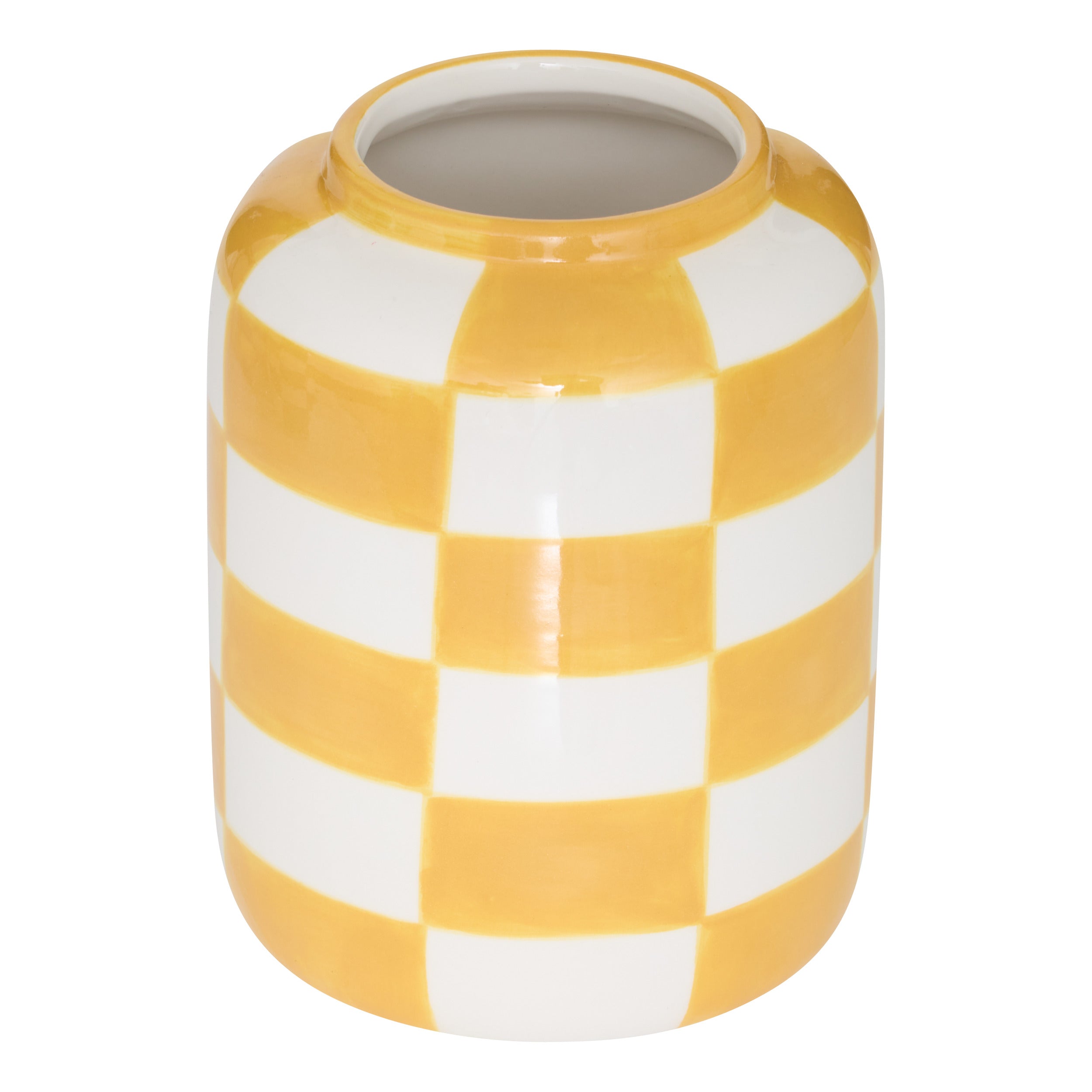 Atmosphera Poolside Ceramic Vase Checkered - Ø11xH14cm - Lilac