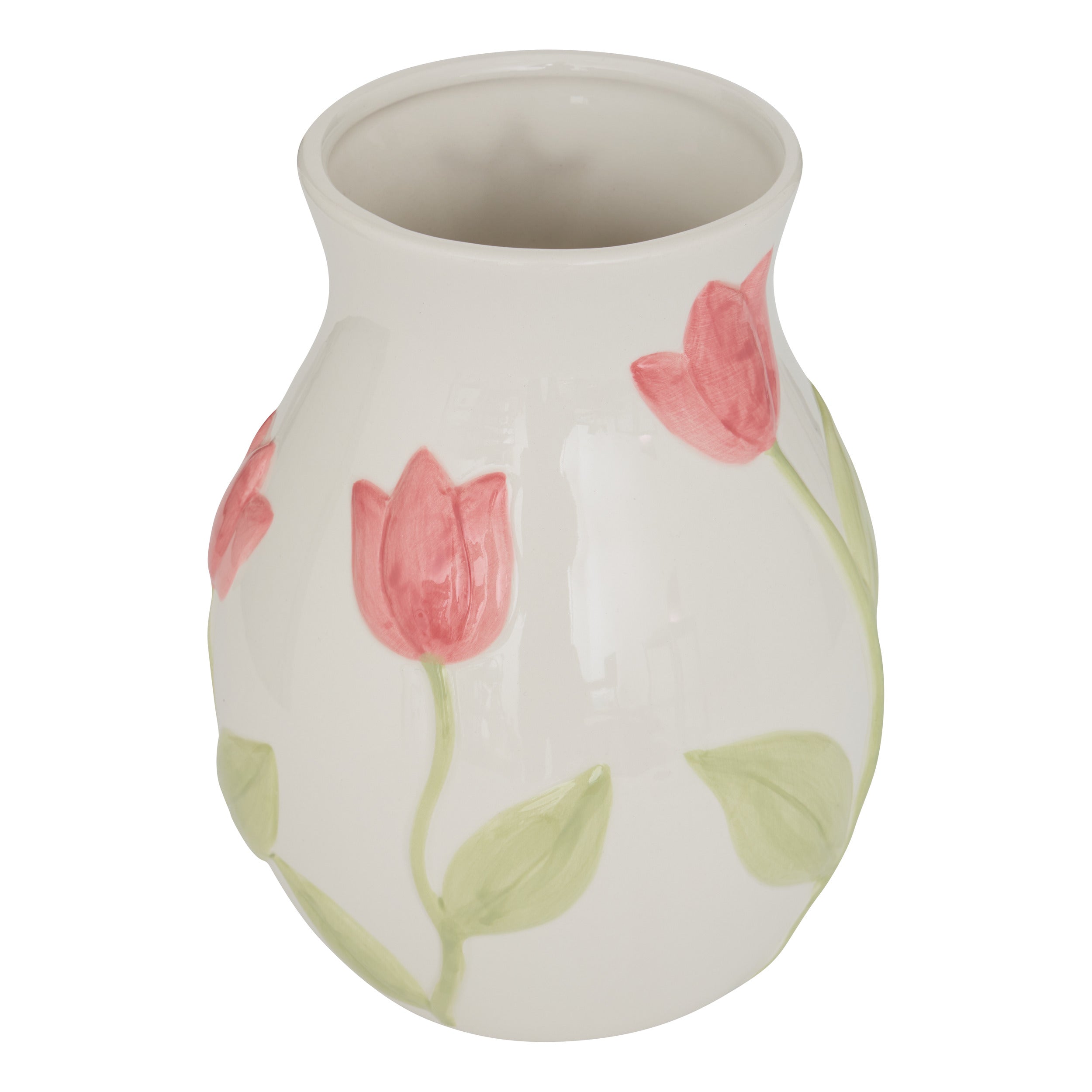 Atmosphera Poolside Keramikvase kariert – Ø11xH14cm – Flieder