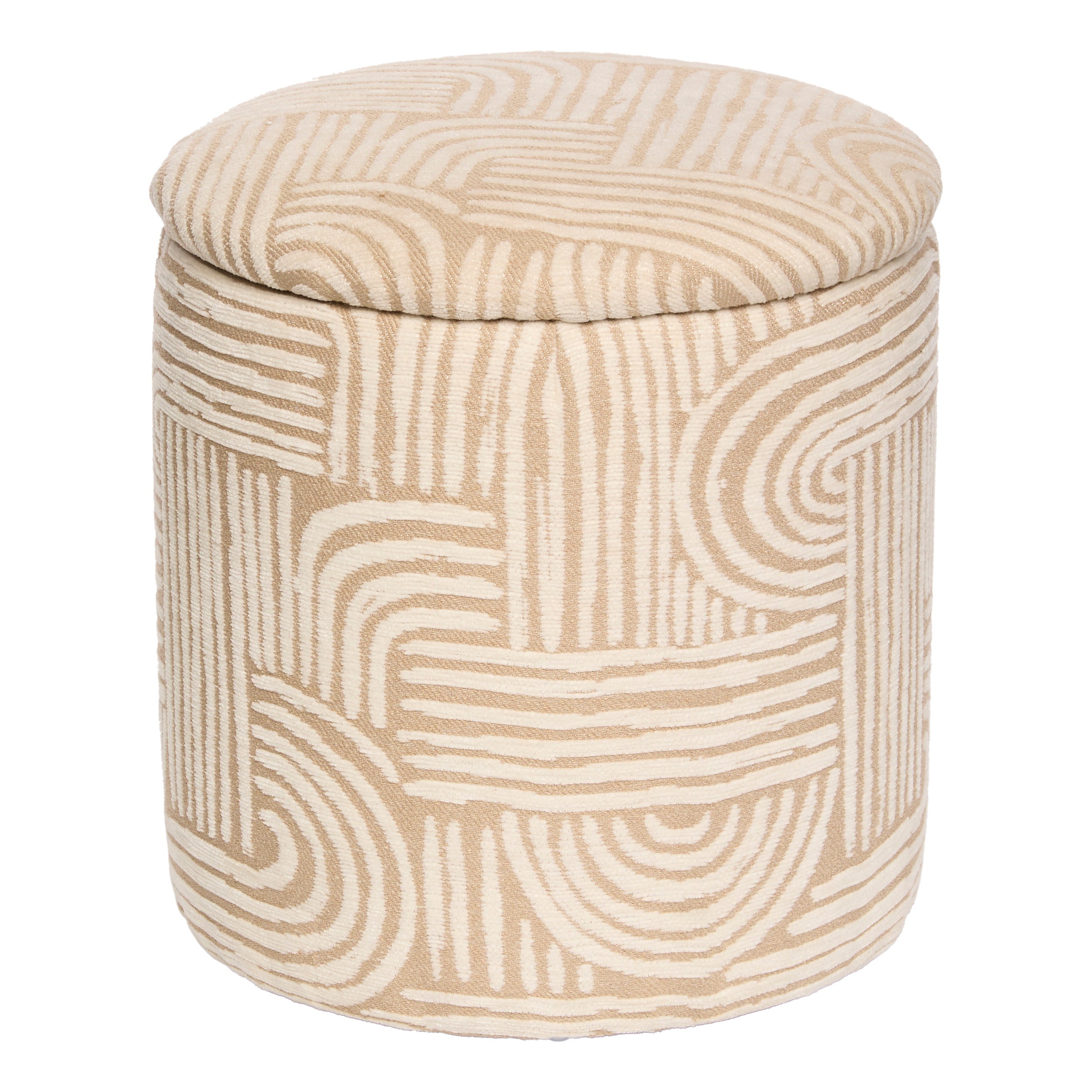 Atmosphera Delor Arty Pouf – Ø36xH40cm – Beige