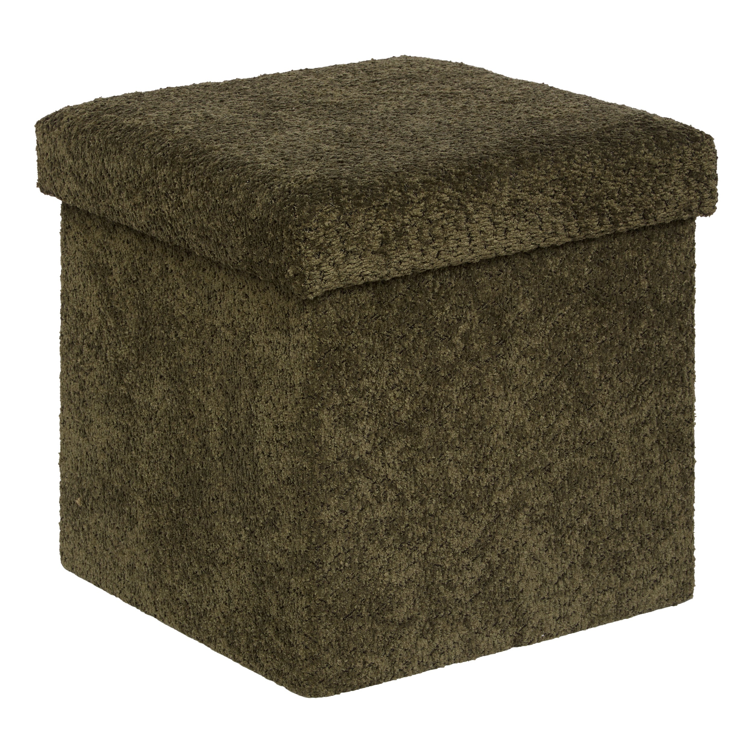 Atmosphera Velvet Pouf with Storage Space - Gray