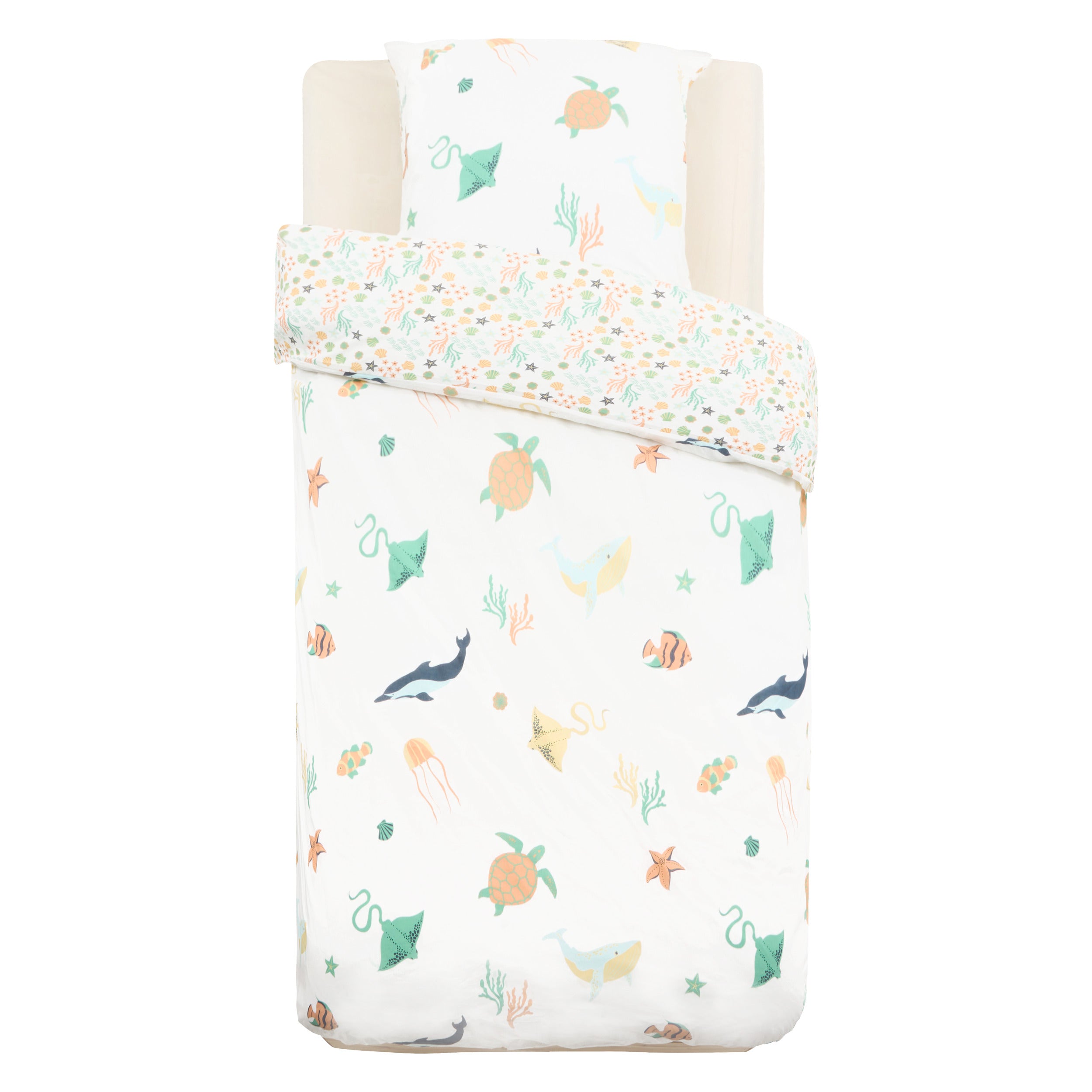Atmosphera Kids Billie Parure de couette et 1 taie d'oreiller 140x200cm/65x65cm ours