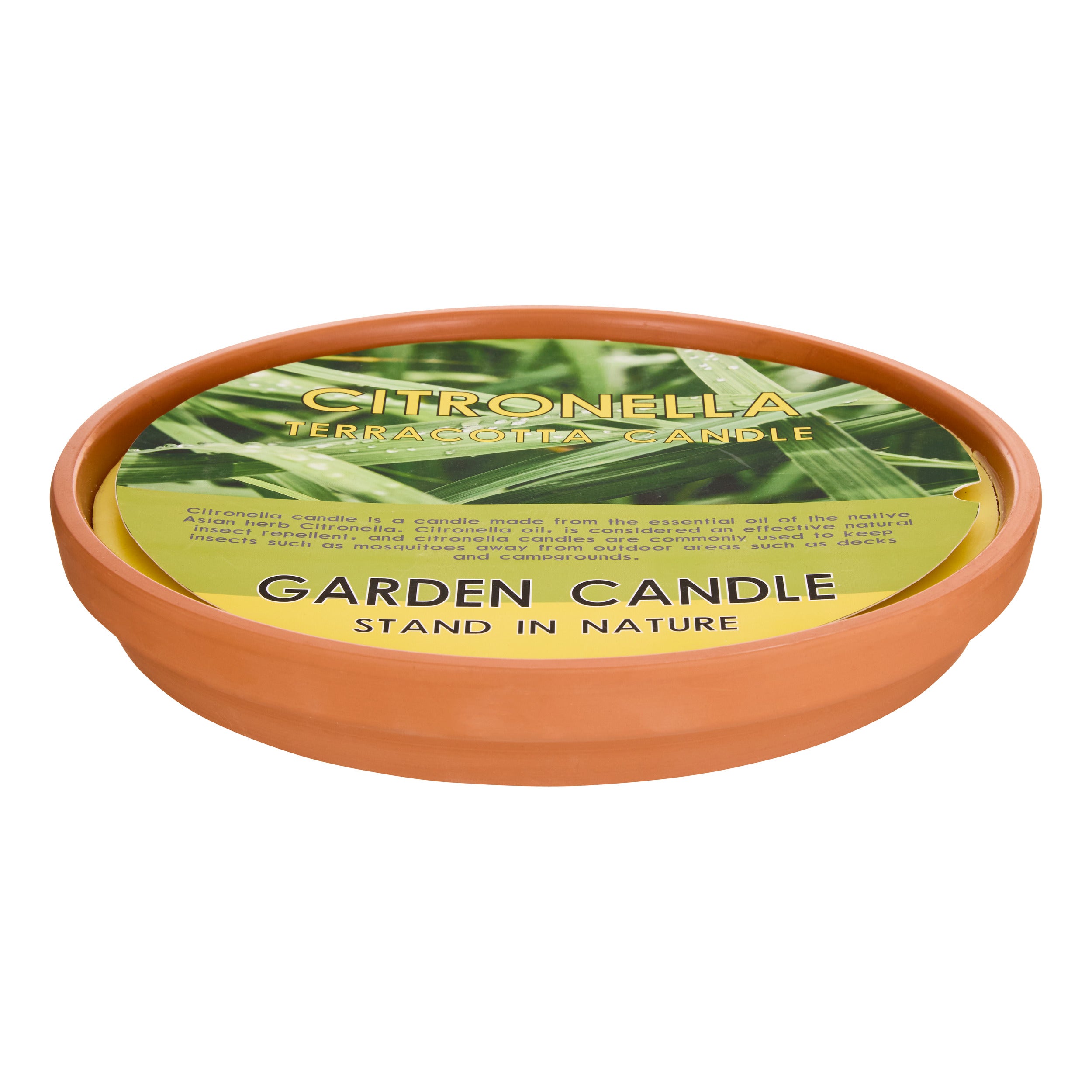 Atmosphera Terry Citronella Geurkaars in keramieken pot - Ø32xH5cm - 1194g - Brandtijd 15u