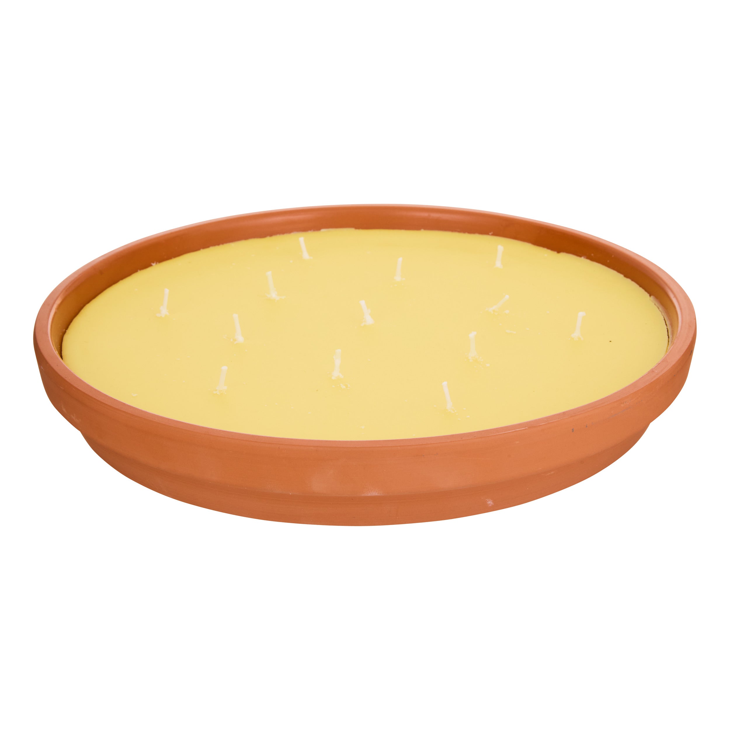 Atmosphera Terry Citronella Geurkaars in keramieken pot - Ø32xH5cm - 1194g - Brandtijd 15u