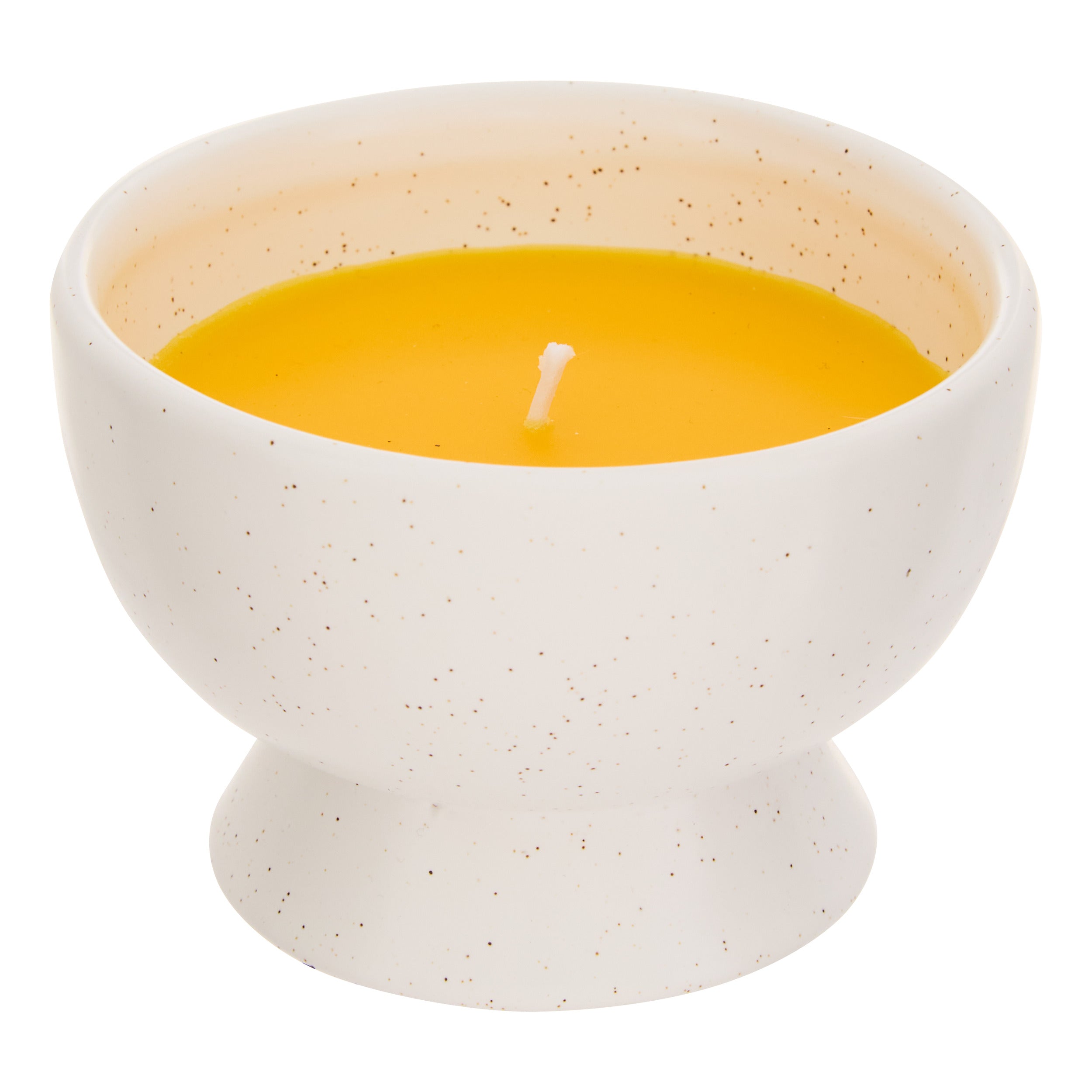 Atmosphera Morgan Geurkaars in keramieken pot - Ø10xH7cm - 75g - Brandtijd 5u - Wit