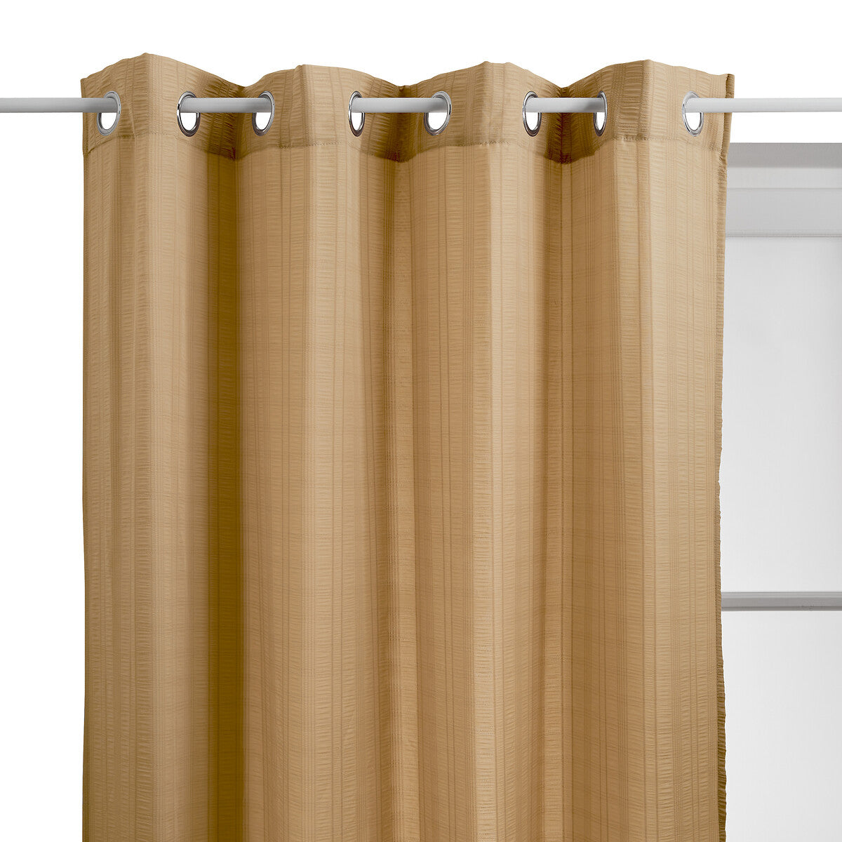 Atmosphera Noa Polyester Curtain 140x240cm - Ready made with rings - White