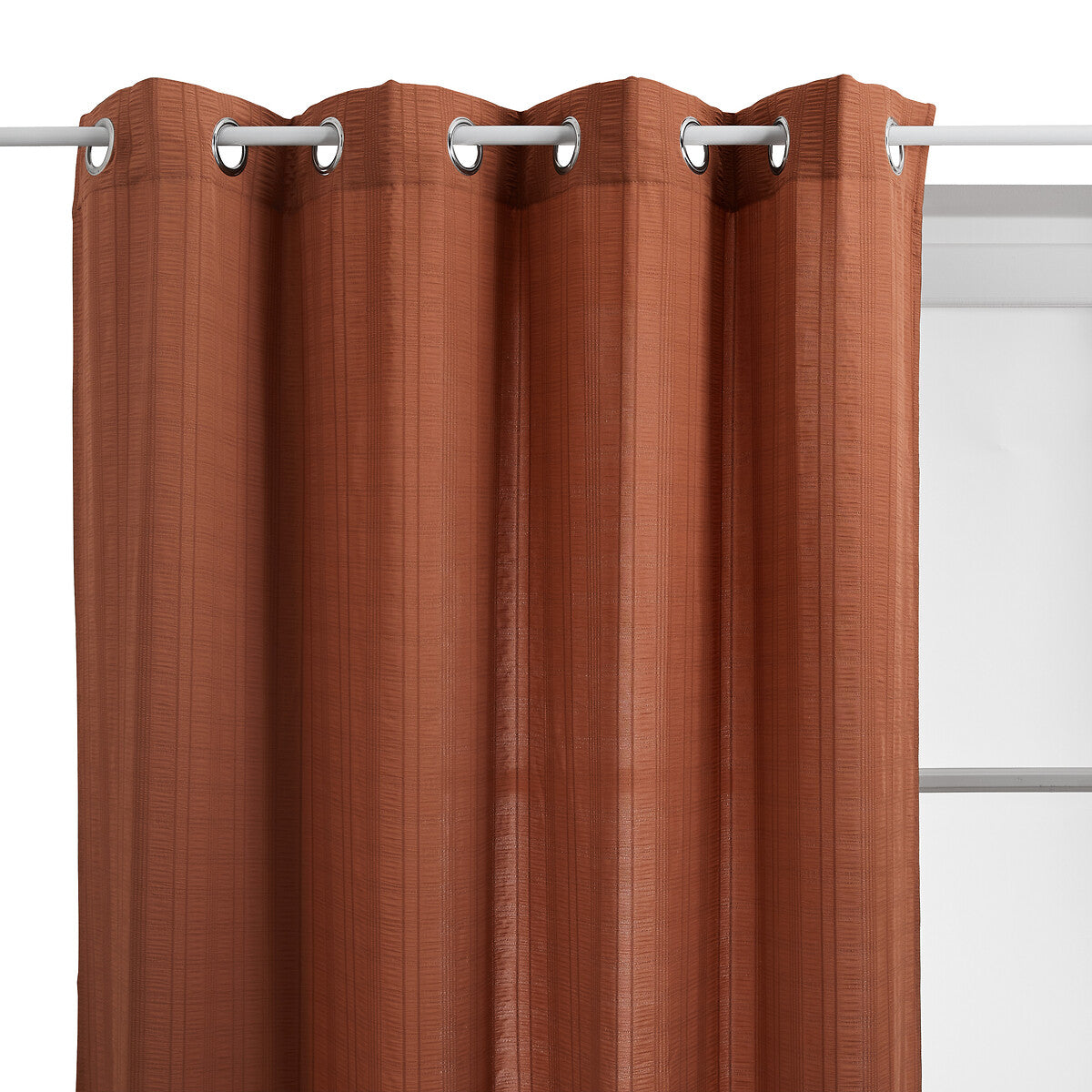 Atmosphera Noa Polyester Gordijn 140x240cm - Kant en klaar met ringen - Terracotta