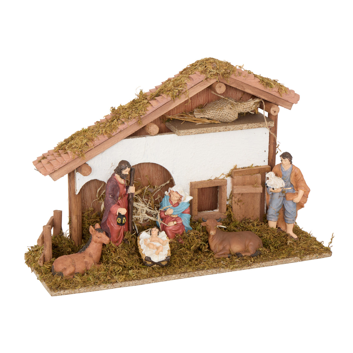 Fééric Lights and Christmas Kerstdorp - Kerststal met 6 figuren - 40x15x27cm - Multi