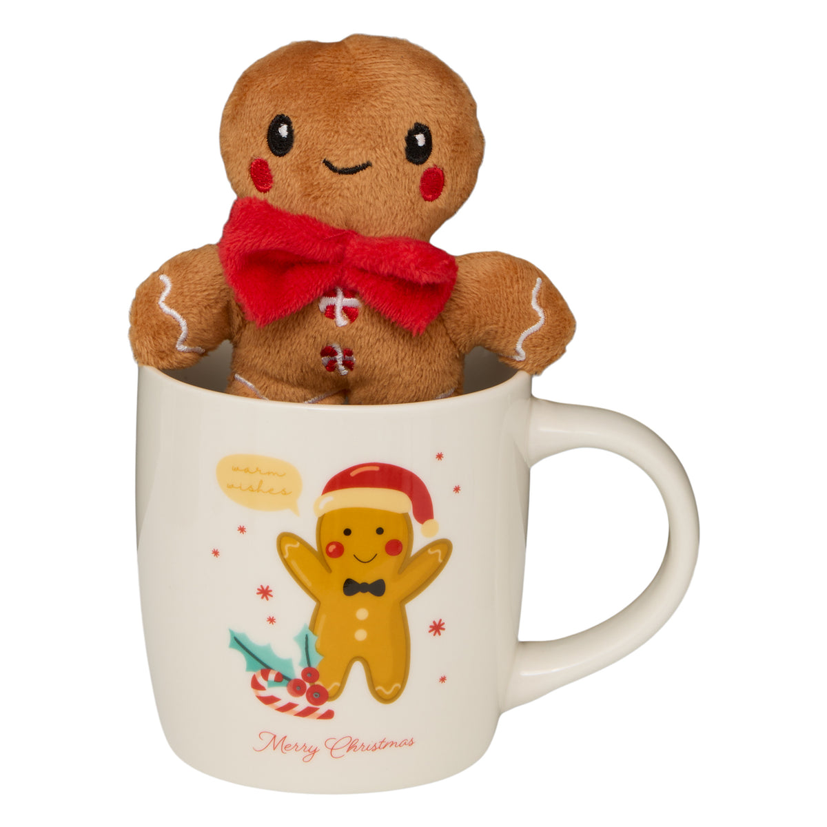 Fééric Lights and Christmas Kerst Koekjes Mok met Knuffeltje - 38cl - Multi