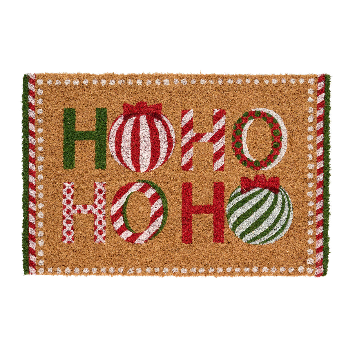 Fééric Lights and Christmas Deurmat Kokos Hohoho - 60x40cm - Bruin