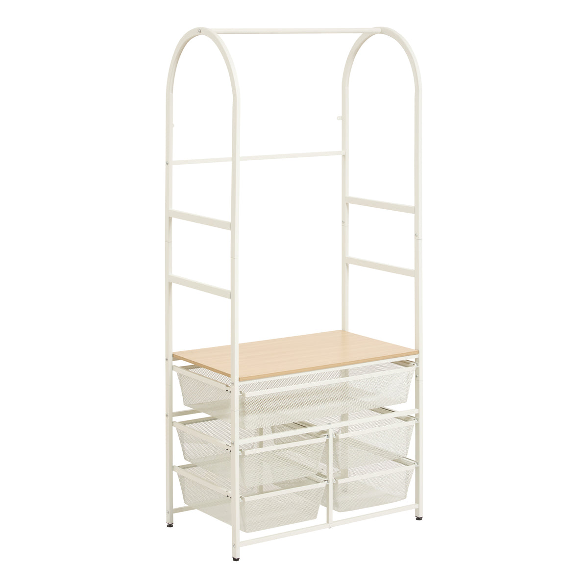 5Five Meshy Kledingrek - Met 5 laden - 75x44x174cm - Wit