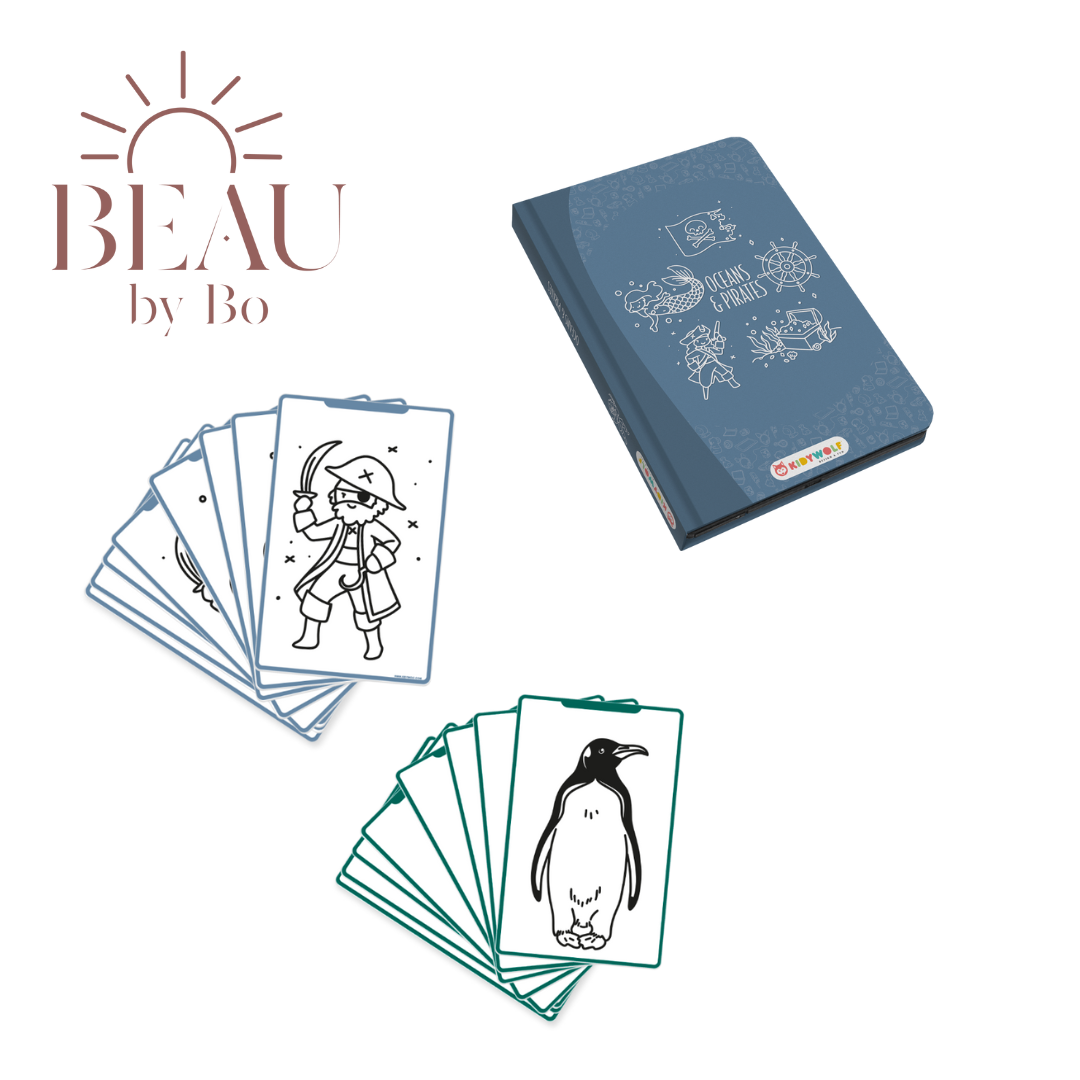 BEAU by Bo Kidywolf Kidydraw Mini Tekenboek met LCD-scherm Oceanen en Piraten + Refill Dieren & Oceanen en Piraten