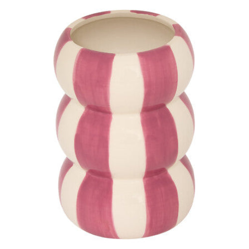 Atmosphera Poolside Vase en Céramique à Carreaux - Ø11xH14cm - Lilas