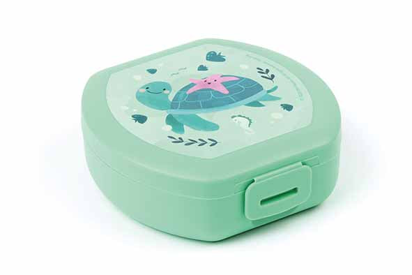 Cosy & Trendy Back to school Snackdoos Turtle - 11x11x4cm - Groen
