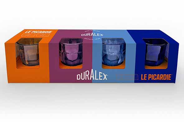 Cosy & Trendy Picardie Tumbler Glazen - Set van 4 stuks - 25cl - Multi