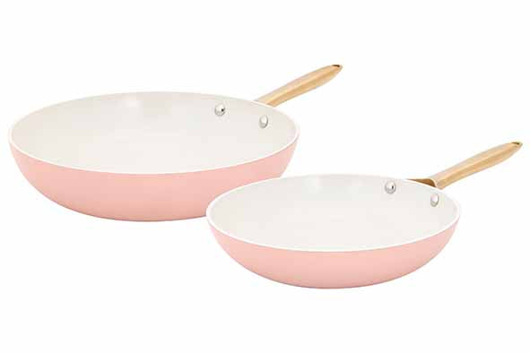 Cosy & Trendy Elegance Braadpannen - Set van 2 stuks - Ø24/Ø28xH12cm - Roze