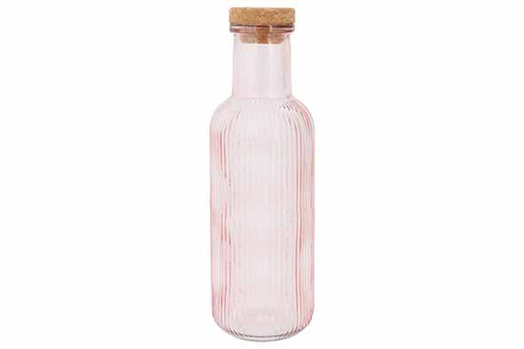 Cosy & Trendy Fles met kurk - 1L - Ø9xH28cm - Roze