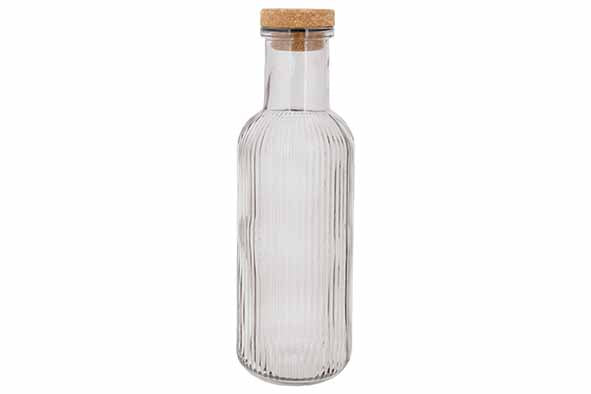 Cosy & Trendy Fles met kurk - 1L - Ø9xH28cm - Grijs