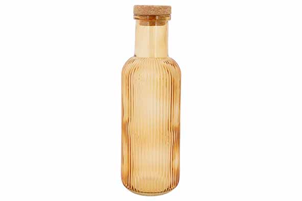 Cosy & Trendy Fles met kurk - 1L - Ø9xH28cm - Oker