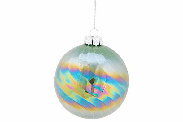 Cosy &amp; Trendy Christmas - Boules de Noël - Lot de 6 - Paillettes - Ficelle - Gris - D8cm