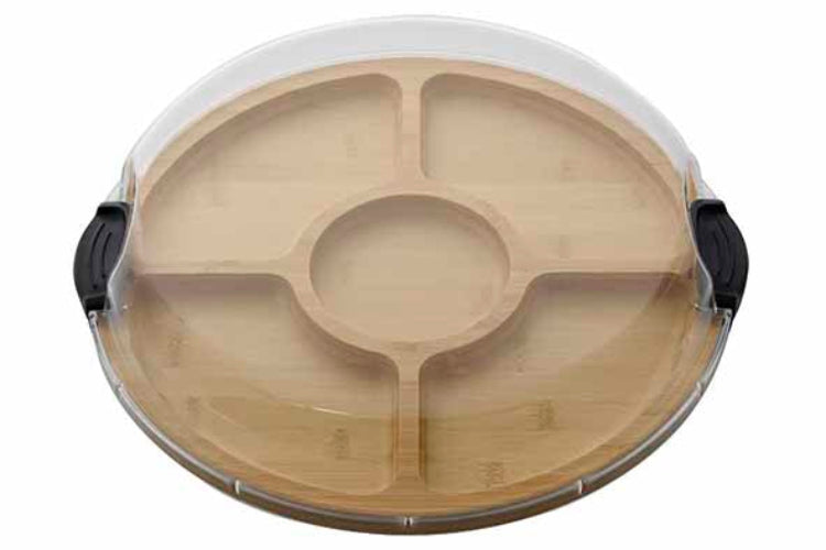 Build-A-Board Serveerplank met Deksel/Aperoschaal - 5 vakken - Ø36xH8cm