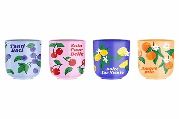 Bialetti Mercato Della Frutta Mok - Set van 4 stuks - Multi