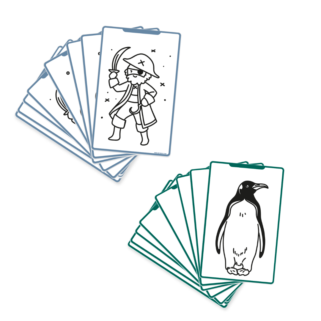 Kidywolf Kidydraw Mini Refill - Dieren & Oceanen en Piraten - 60 extra kaarten
