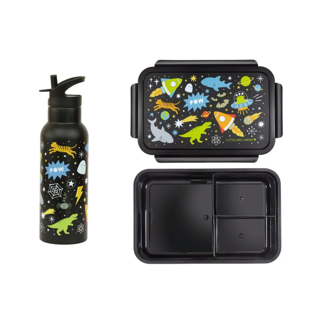 Beau von Bo Ein kleiner schöner Unternehmen Back to School Set - Trinkflasche XL Edelstahl/Bentobox - Galaxy