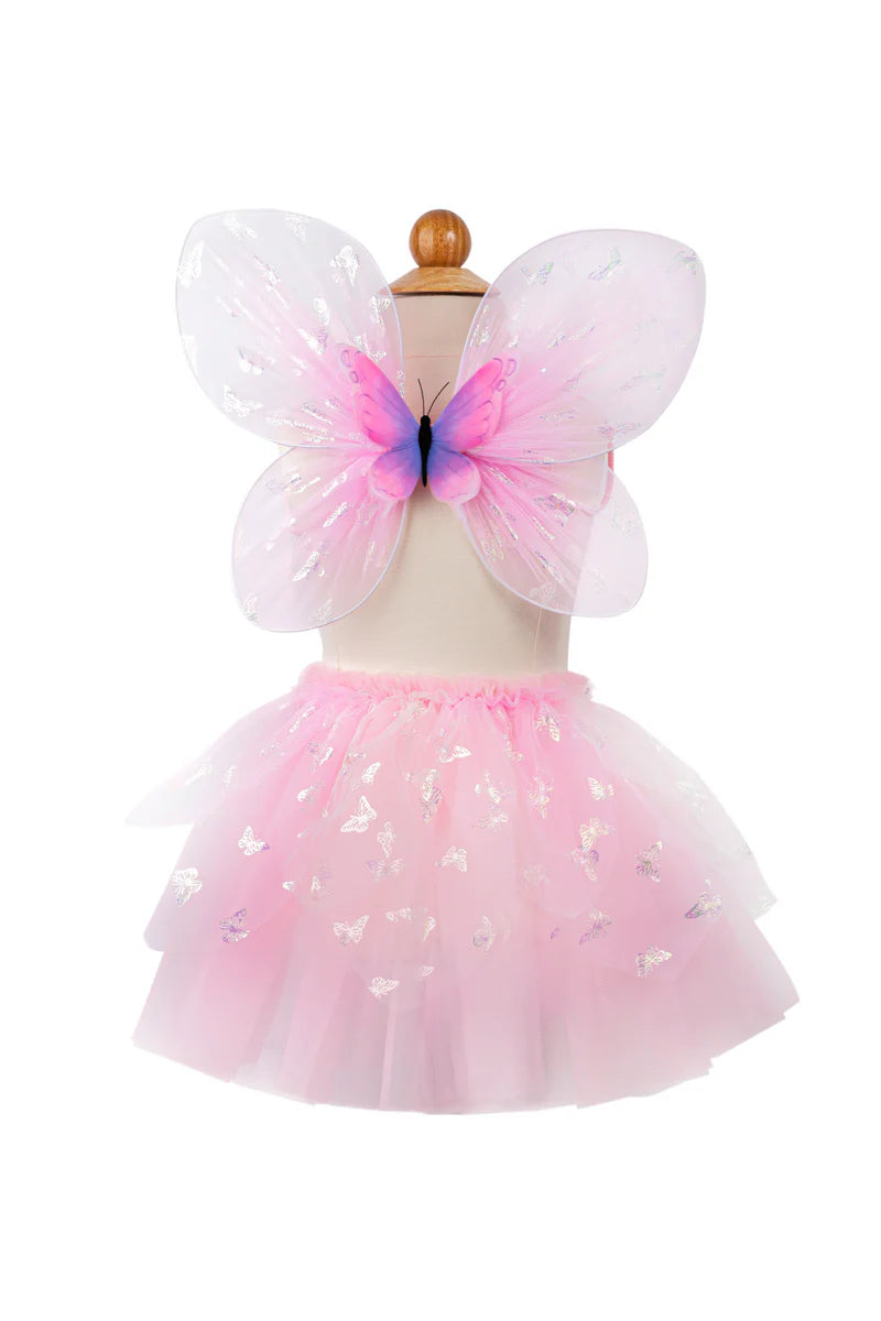 Great Pretenders Verkleedkledij Flutter Butterfly rok met vleugels - 4/6 jaar - Roze