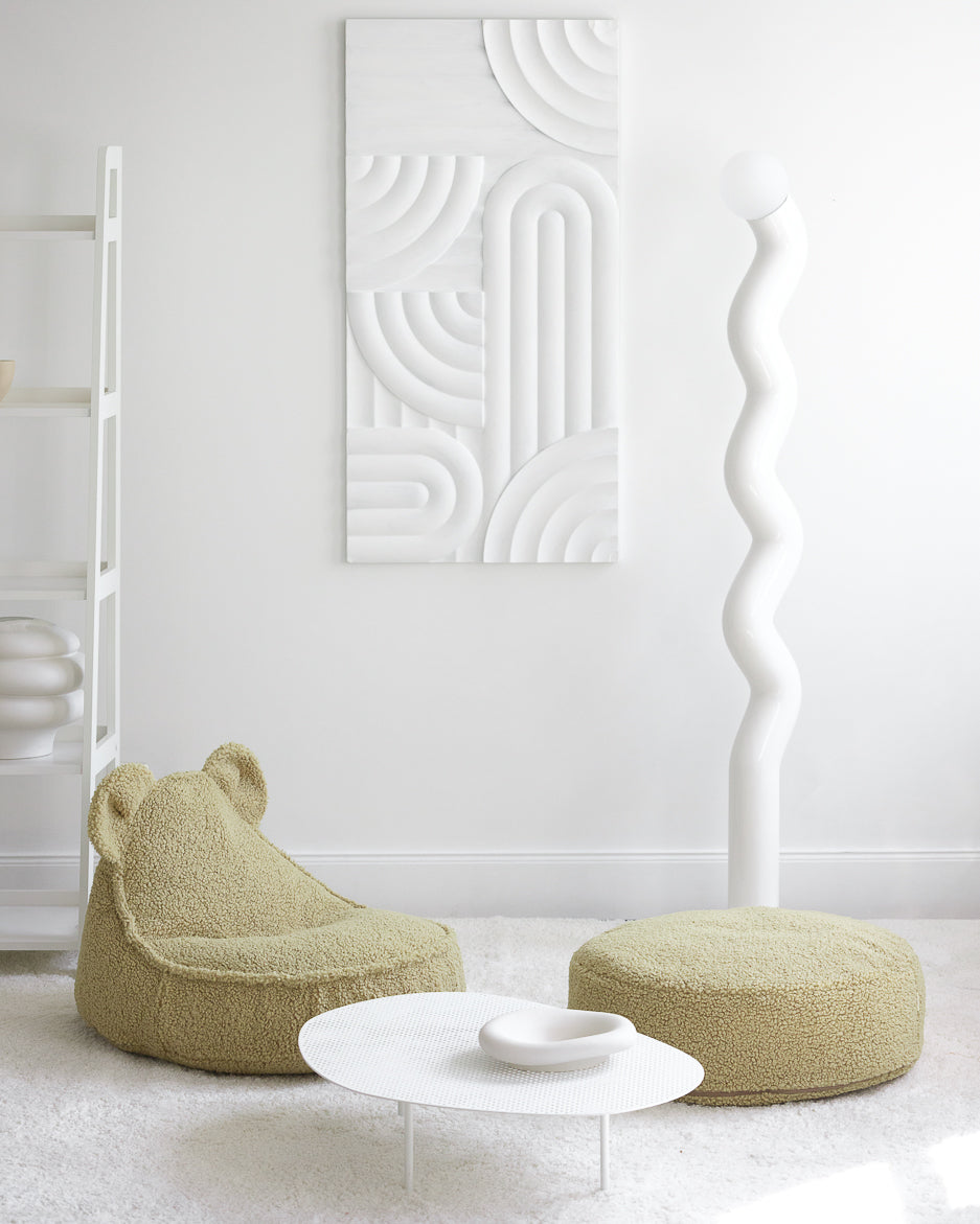 Wigiwama Teddy Bear Beanbag Chair/Zitzak met Ottoman - Matcha