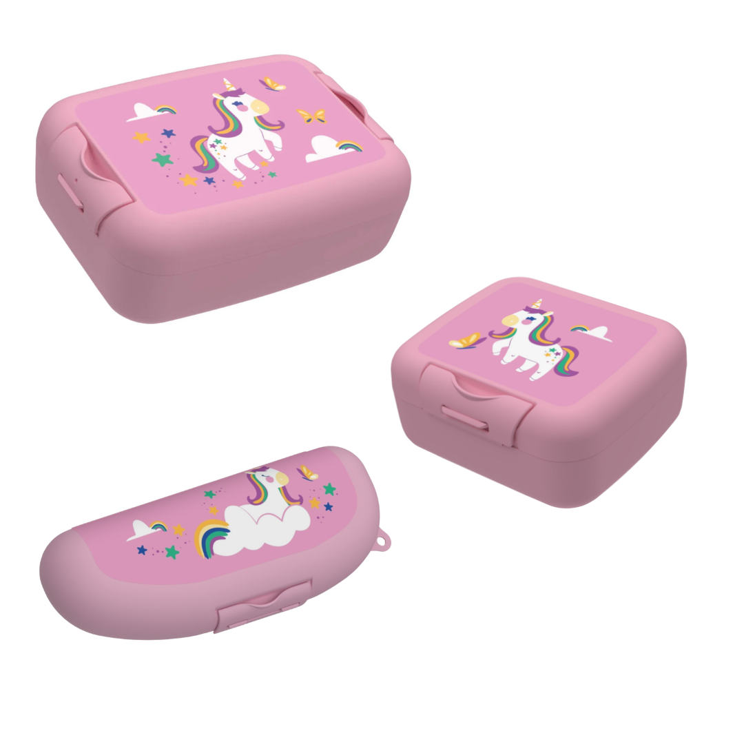 Bundel Cosy & Trendy Back to school set - Bananendoos/Snackdoos/Brooddoos - Unicorn