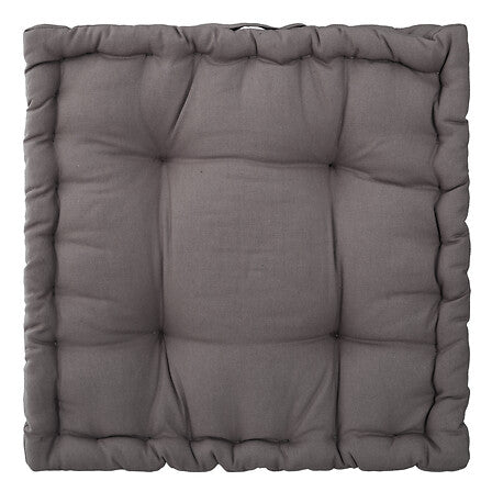 Atmosphera Otto Vloerkussen 40x40x8cm met handvat en 4 knopen - Grijs