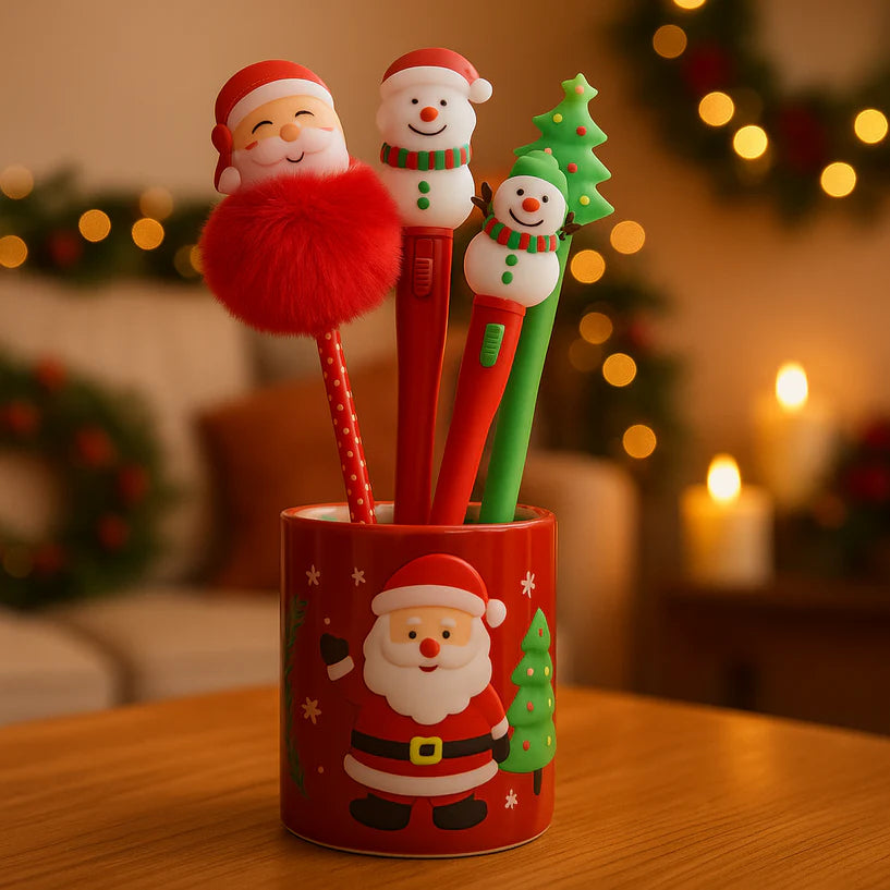 Home & Styling Oplichtende Pen - Sneeuwman - 17cm - Rood