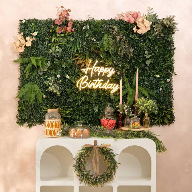 Atmosphera Happy Birthday Wandlamp Neon - 31x2x42cm - Geel
