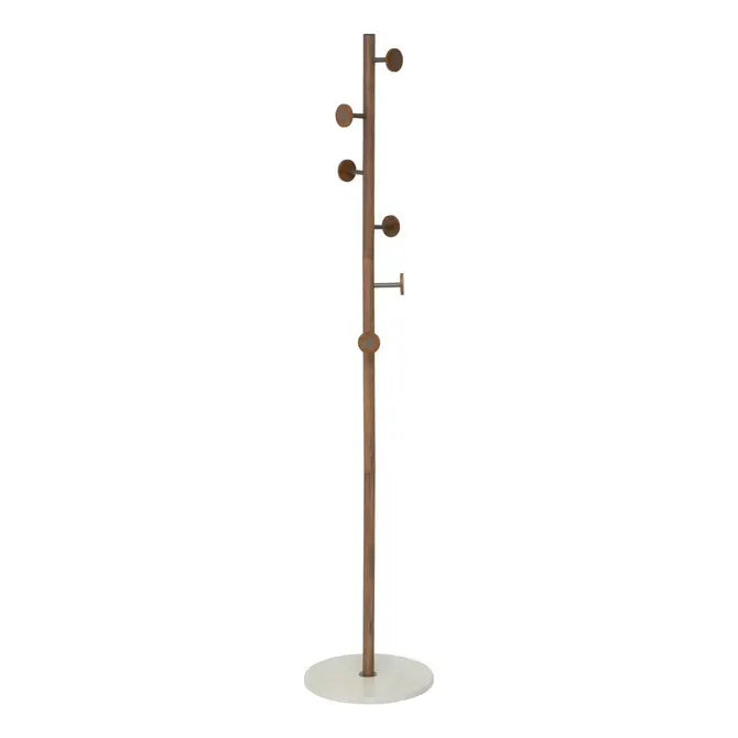 5Five Come Coat Rack 6 Hooks - Ø37xH175cm - Brown