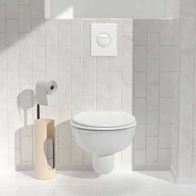 5Five Olea Toiletrolhouder staand met reserve - Ø13xH60cm - Beige