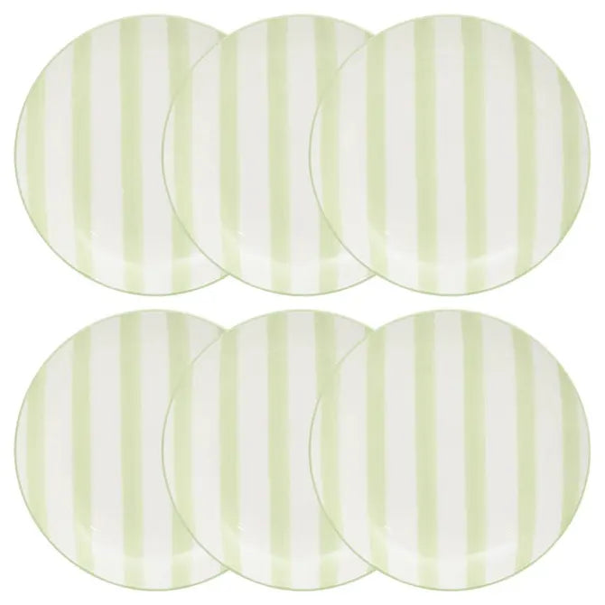Secret de Gourmet Charlie Plat bord Ø19cm - Set van 6 stuks - Groen/Wit